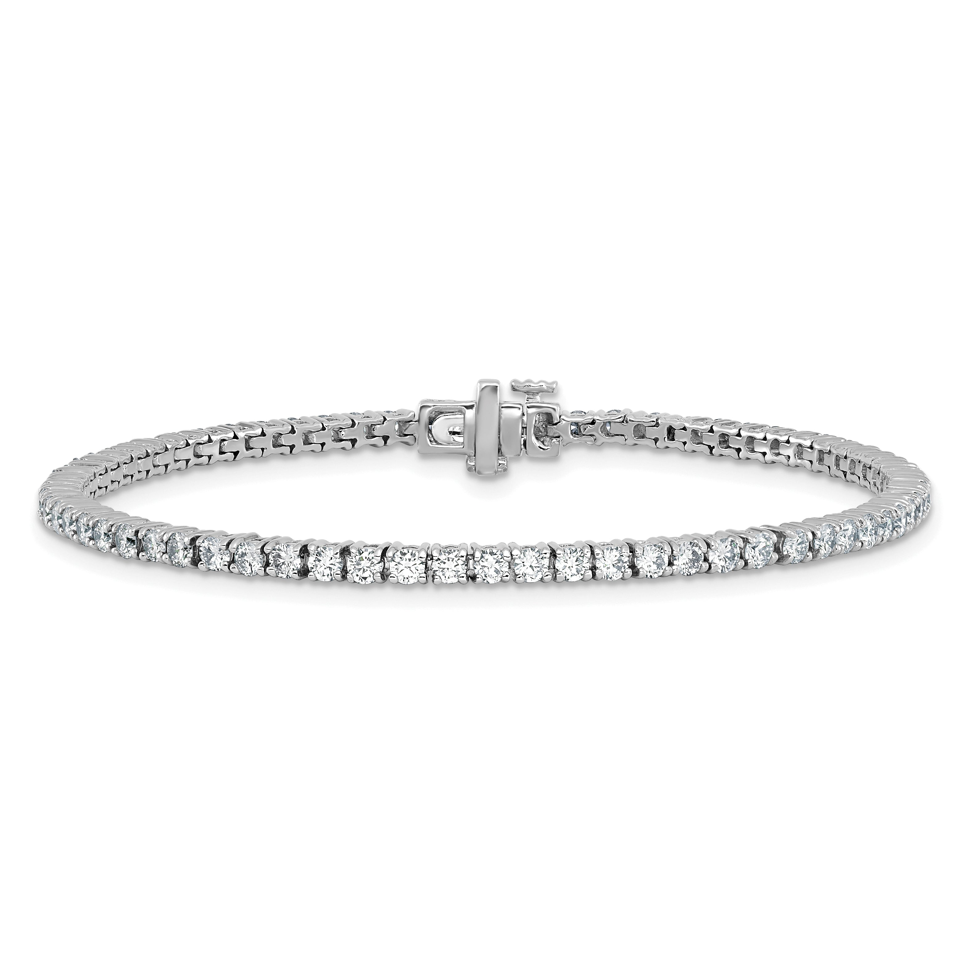 14k White Gold  2 3/4 carat Lab Grown Diamond VS+ F+ Complete Tennis Bracelet - Sophia Jewelers