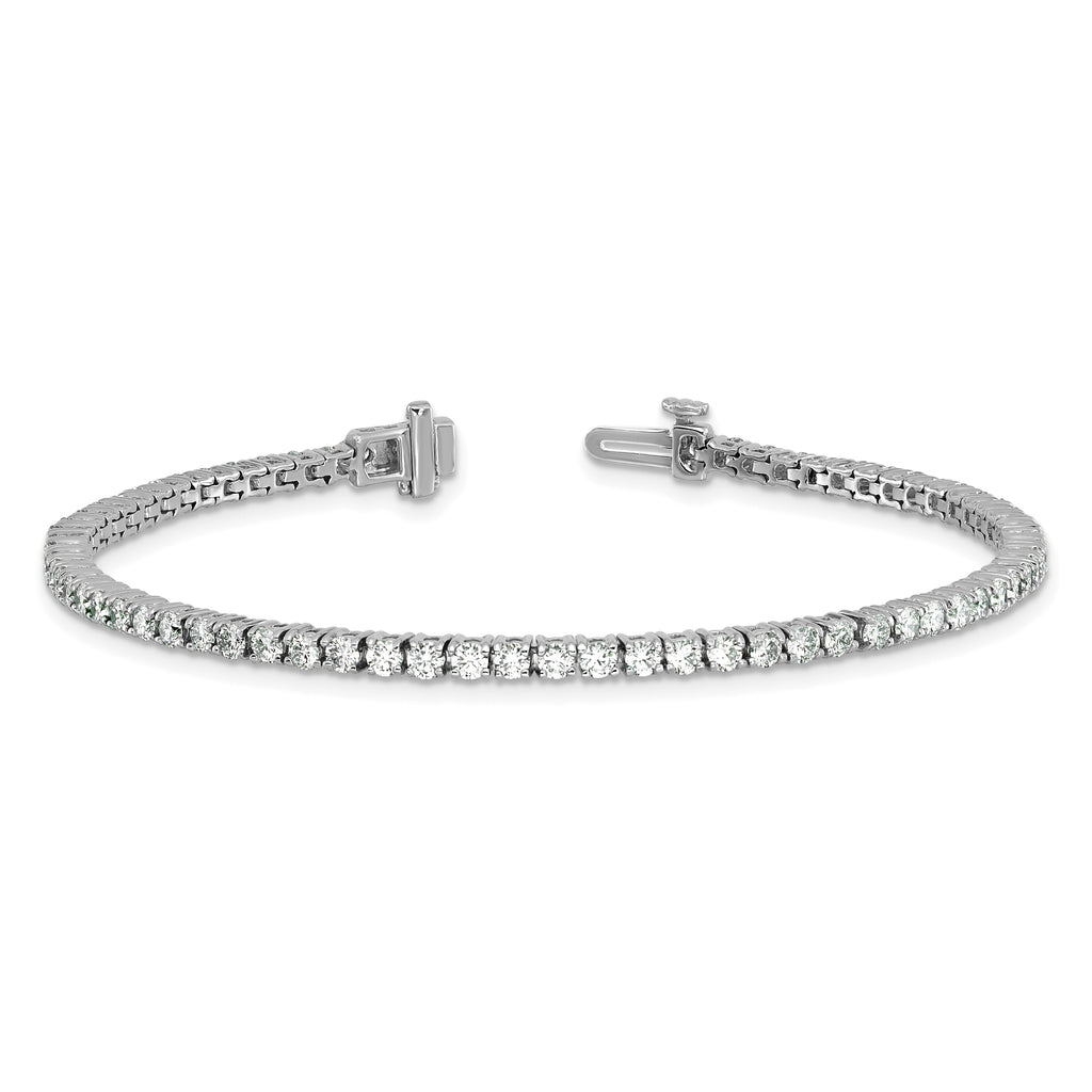 14k White Gold  2 3/4 carat Lab Grown Diamond VS+ F+ Complete Tennis Bracelet - Sophia Jewelers