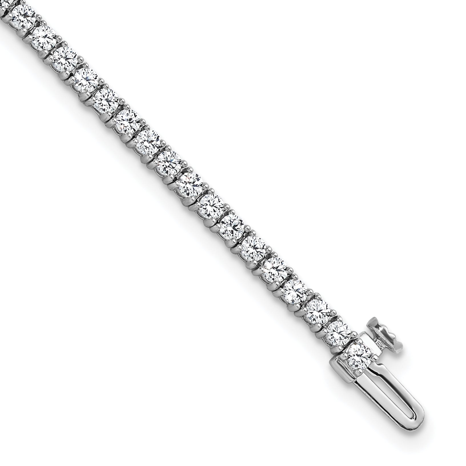 14k White Gold  3carat Lab Grown Diamond VS/SI+ G+ Complete Tennis Bracelet - Sophia Jewelers