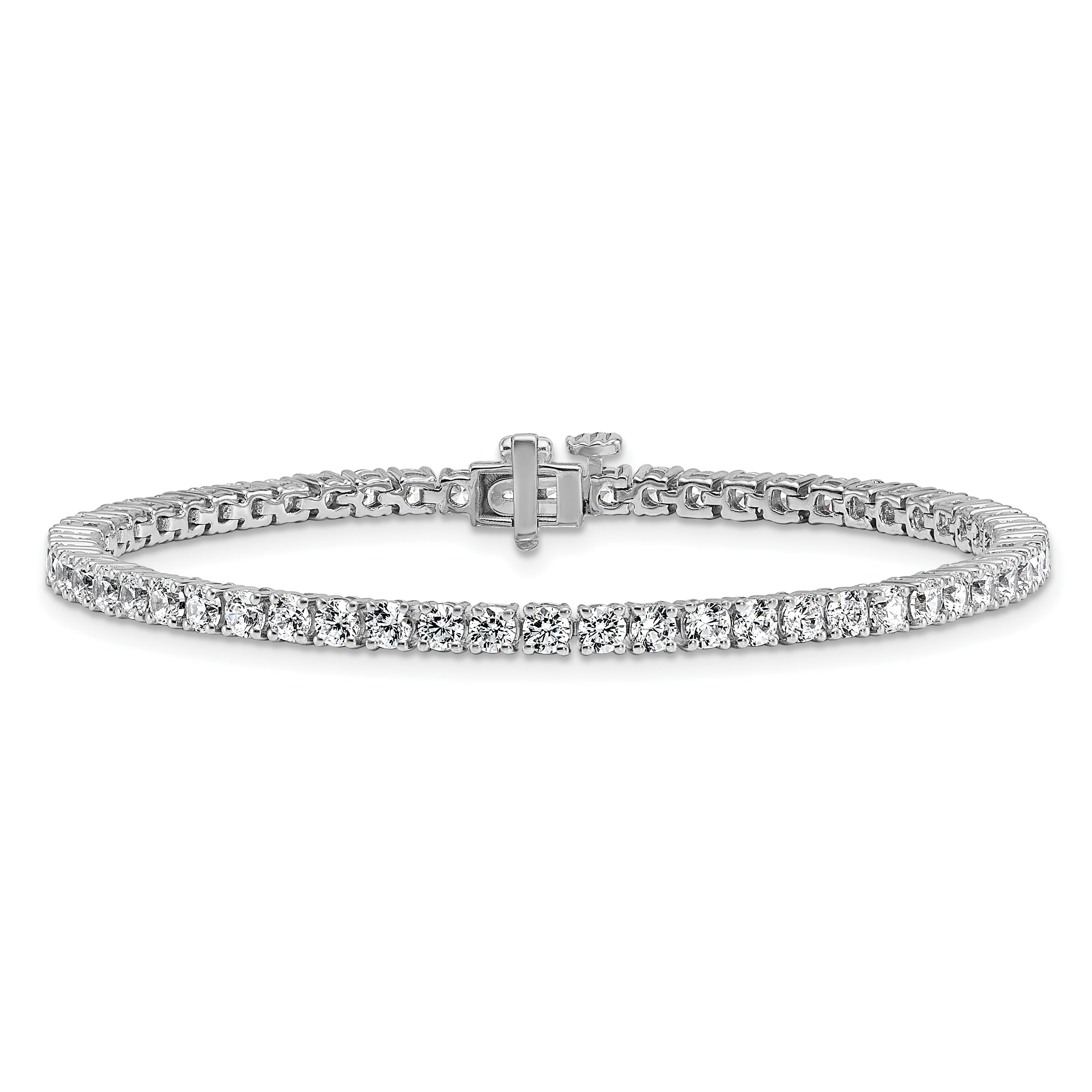 14k White Gold  5 carat Lab Grown Diamond VS/SI+ G+ Complete Tennis Bracelet Secondary image