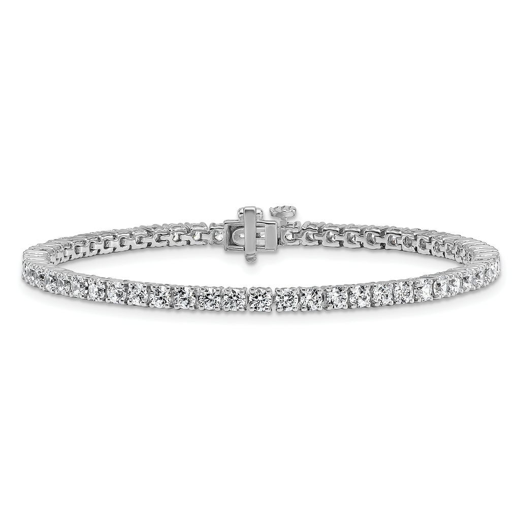 14k White Gold  5 carat Lab Grown Diamond VS/SI+ G+ Complete Tennis Bracelet - Sophia Jewelers
