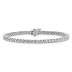 14k White Gold  5 carat Lab Grown Diamond VS/SI+ G+ Complete Tennis Bracelet - Sophia Jewelers