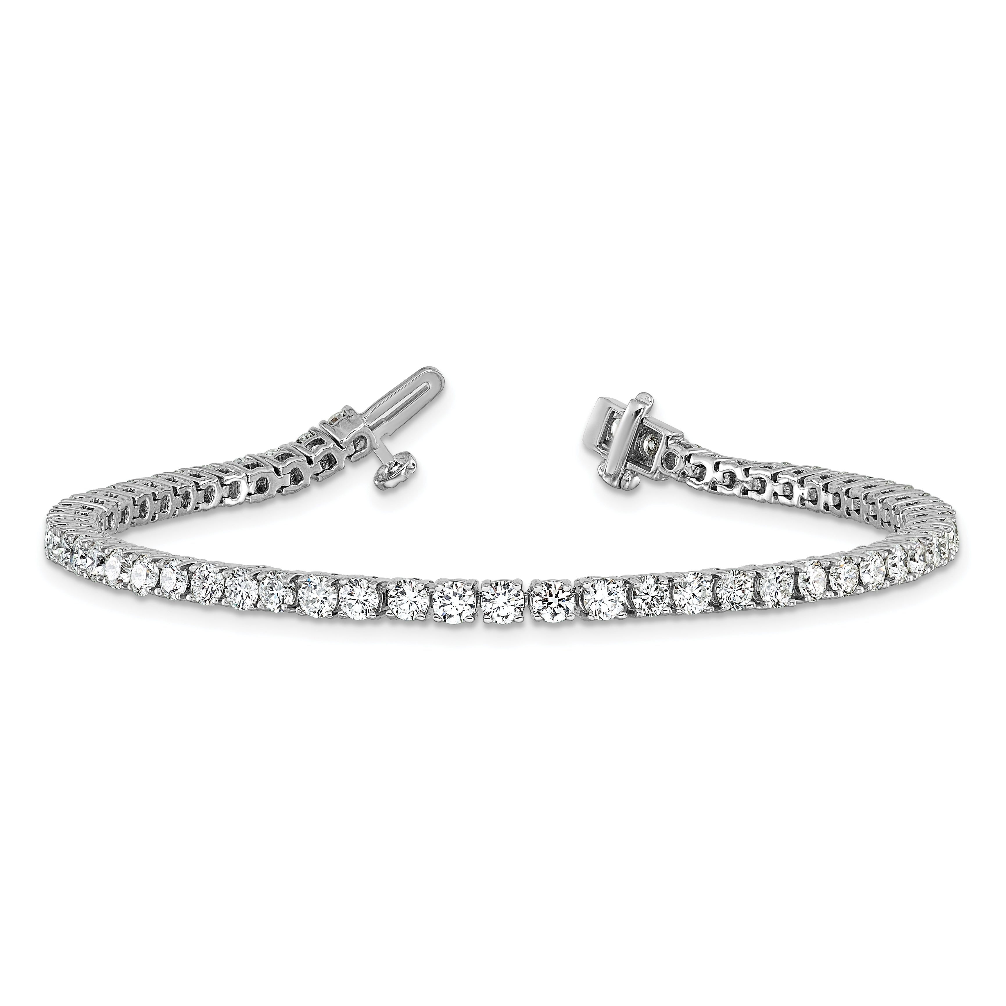 14k White Gold  5 carat Lab Grown Diamond VS+ F+ Complete Tennis Bracelet - Sophia Jewelers
