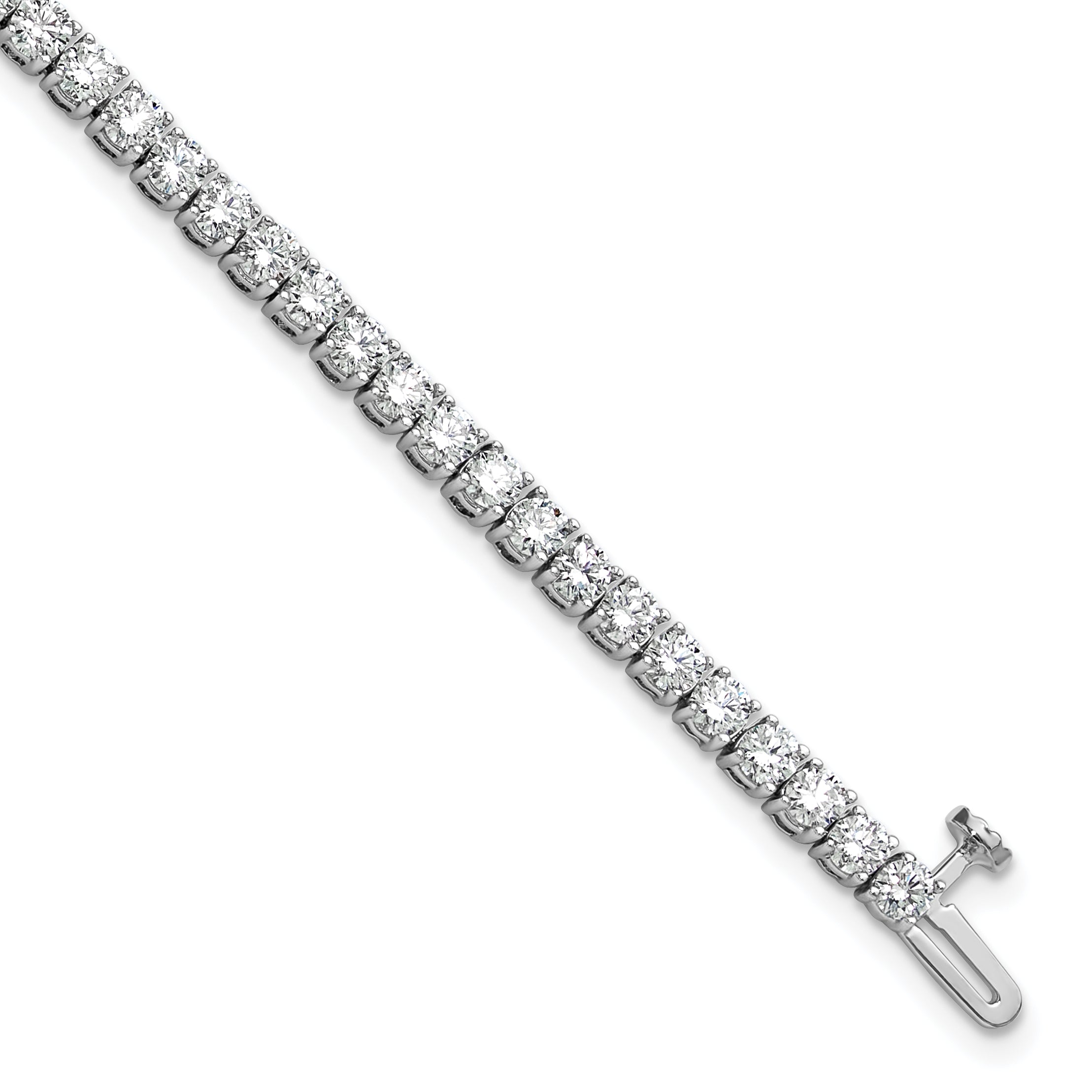14k White Gold  5 carat Lab Grown Diamond VS+ F+ Complete Tennis Bracelet - Sophia Jewelers