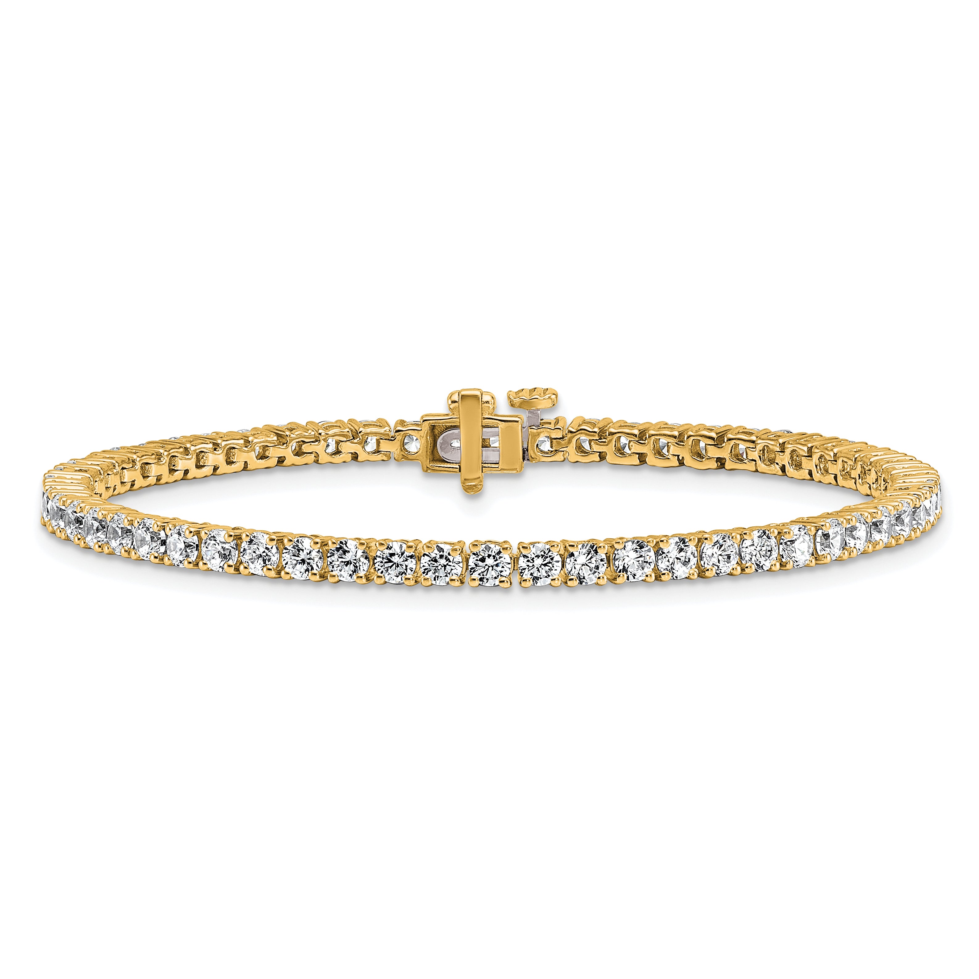 14k 5 carat Lab Grown Diamond VS/SI+ G+ Complete Tennis Bracelet - Sophia Jewelers