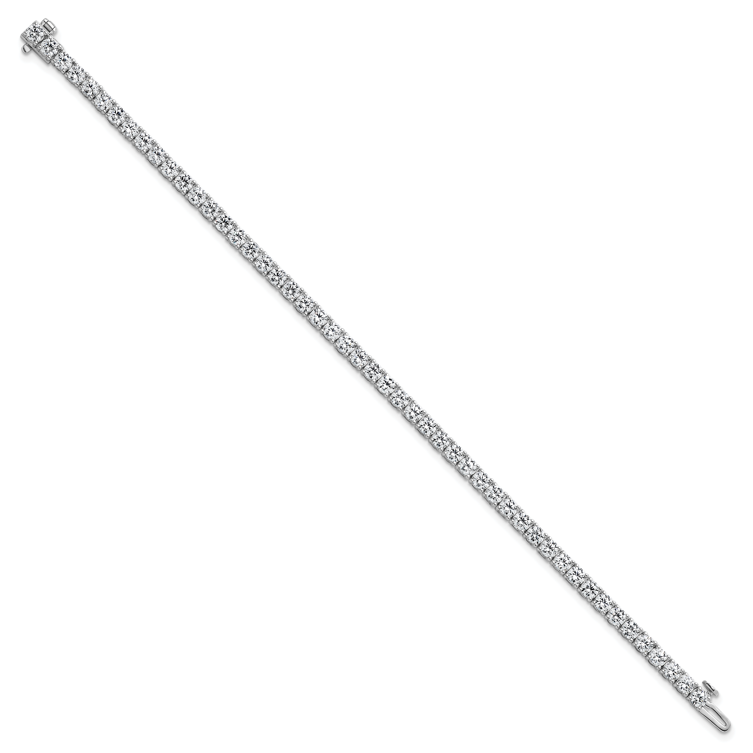 14k White Gold  7 carat Lab Grown Diamond VS+ F+ Complete Tennis Bracelet - Sophia Jewelers