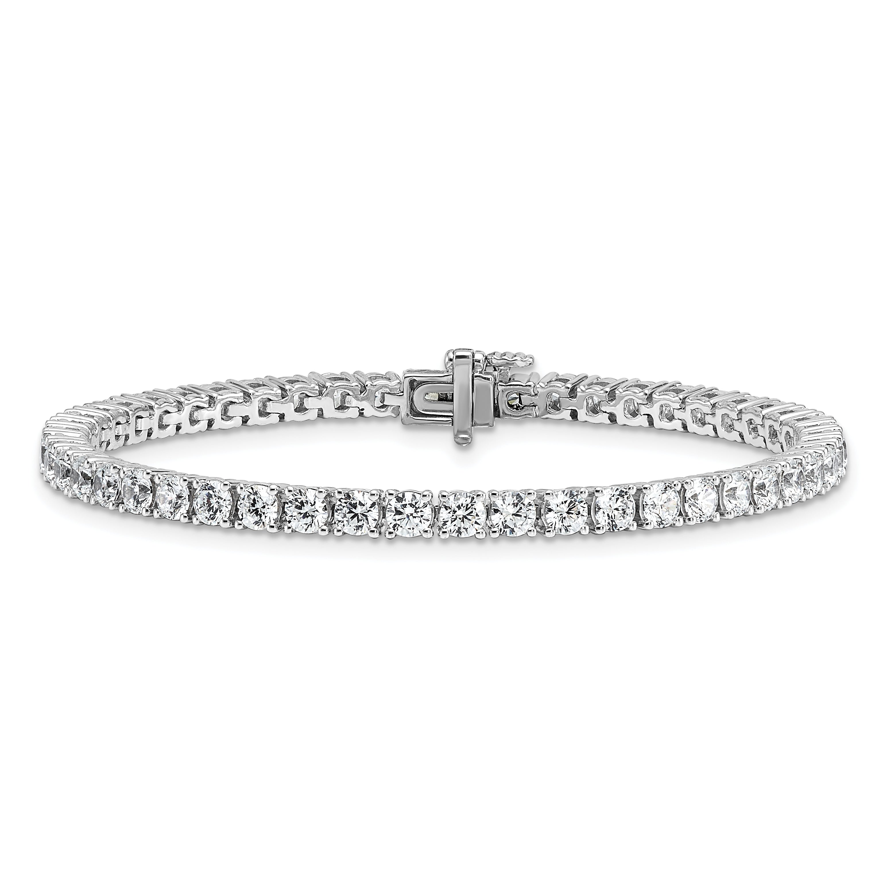 14k White Gold  7 carat Lab Grown Diamond VS/SI+ G+ Complete Tennis Bracelet - Sophia Jewelers