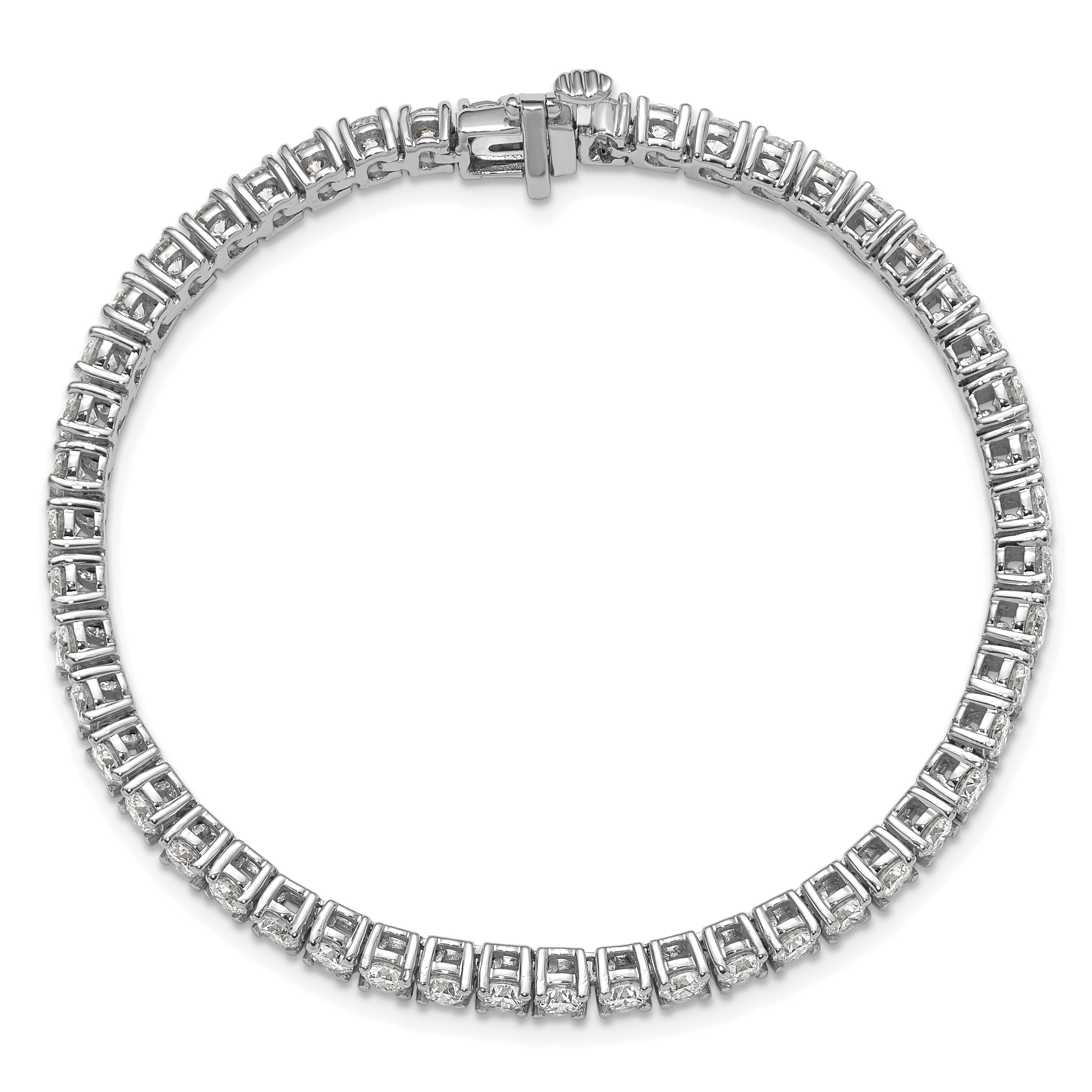 14k White Gold  7 carat Lab Grown Diamond VS/SI+ G+ Complete Tennis Bracelet - Sophia Jewelers