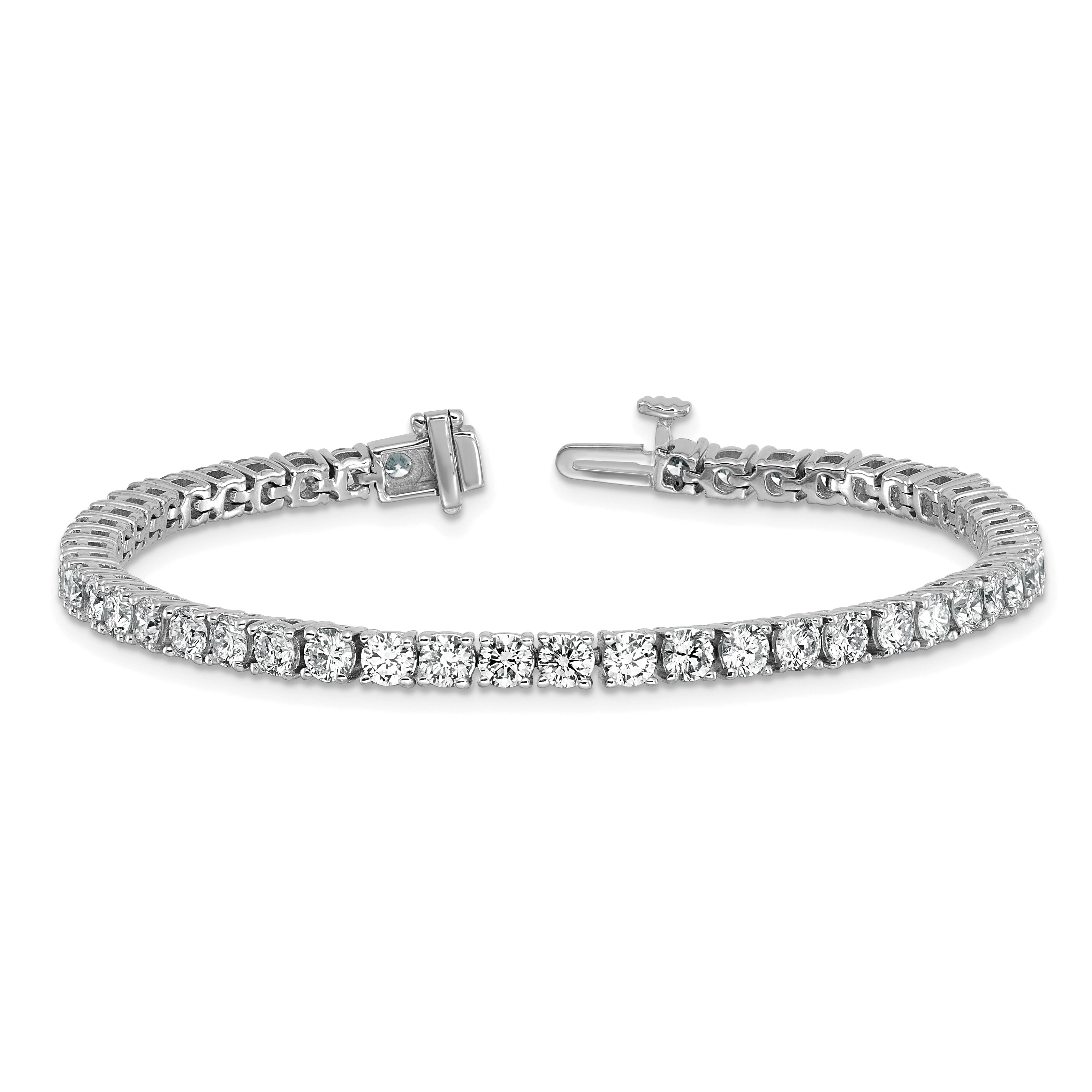 14k White Gold  7 carat Lab Grown Diamond VS/SI+ G+ Complete Tennis Bracelet - Sophia Jewelers
