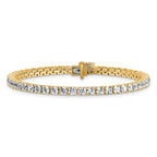 14k 7 carat Lab Grown Diamond VS+ F+ Complete Tennis Bracelet - Sophia Jewelers