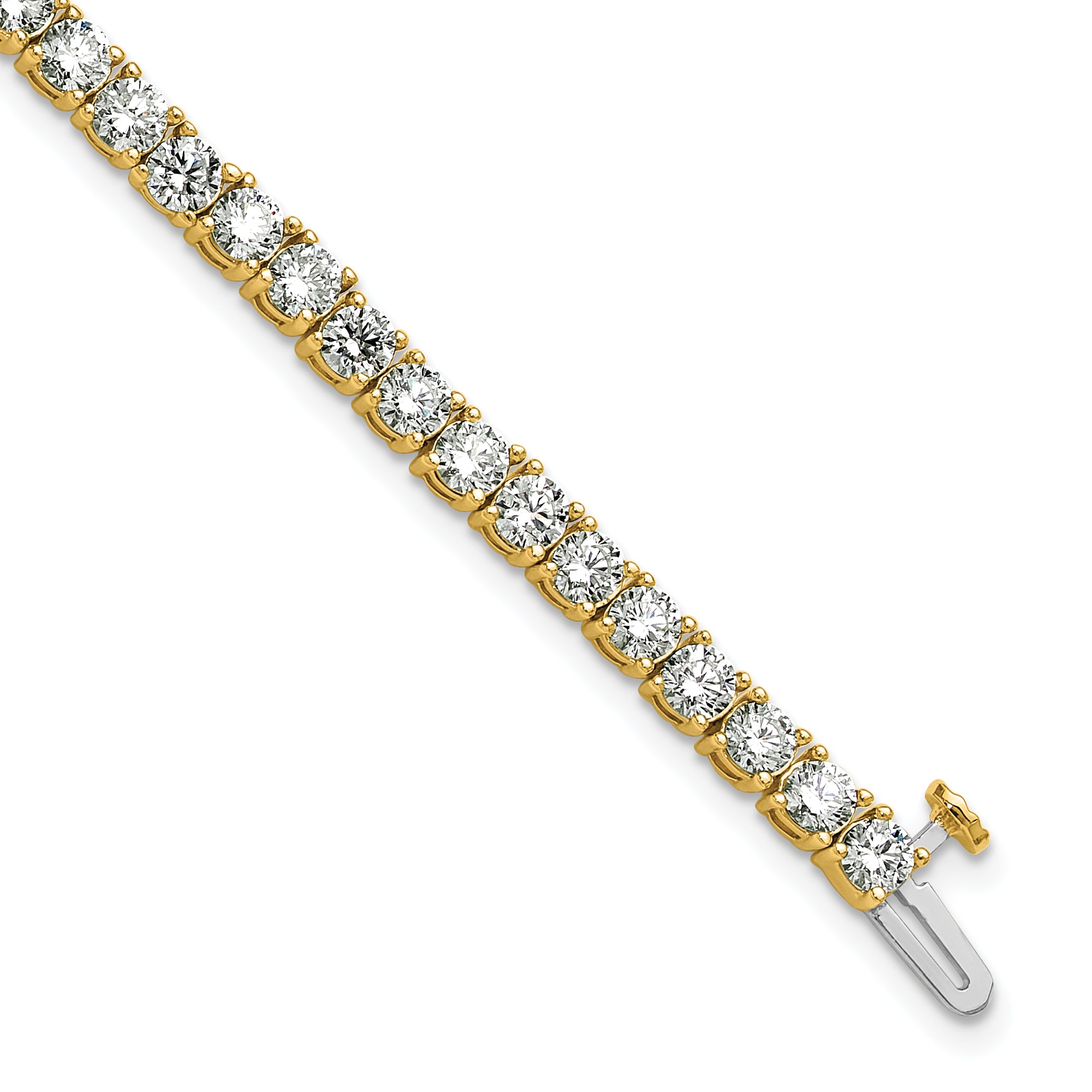 14k 7 carat Lab Grown Diamond VS/SI+ G+ Complete Tennis Bracelet - Sophia Jewelers