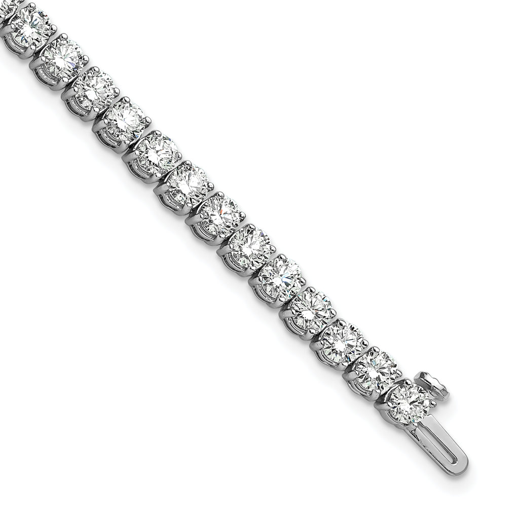 14k White Gold  9 carat Lab Grown Diamond VS+ F+ Complete Tennis Bracelet - Sophia Jewelers