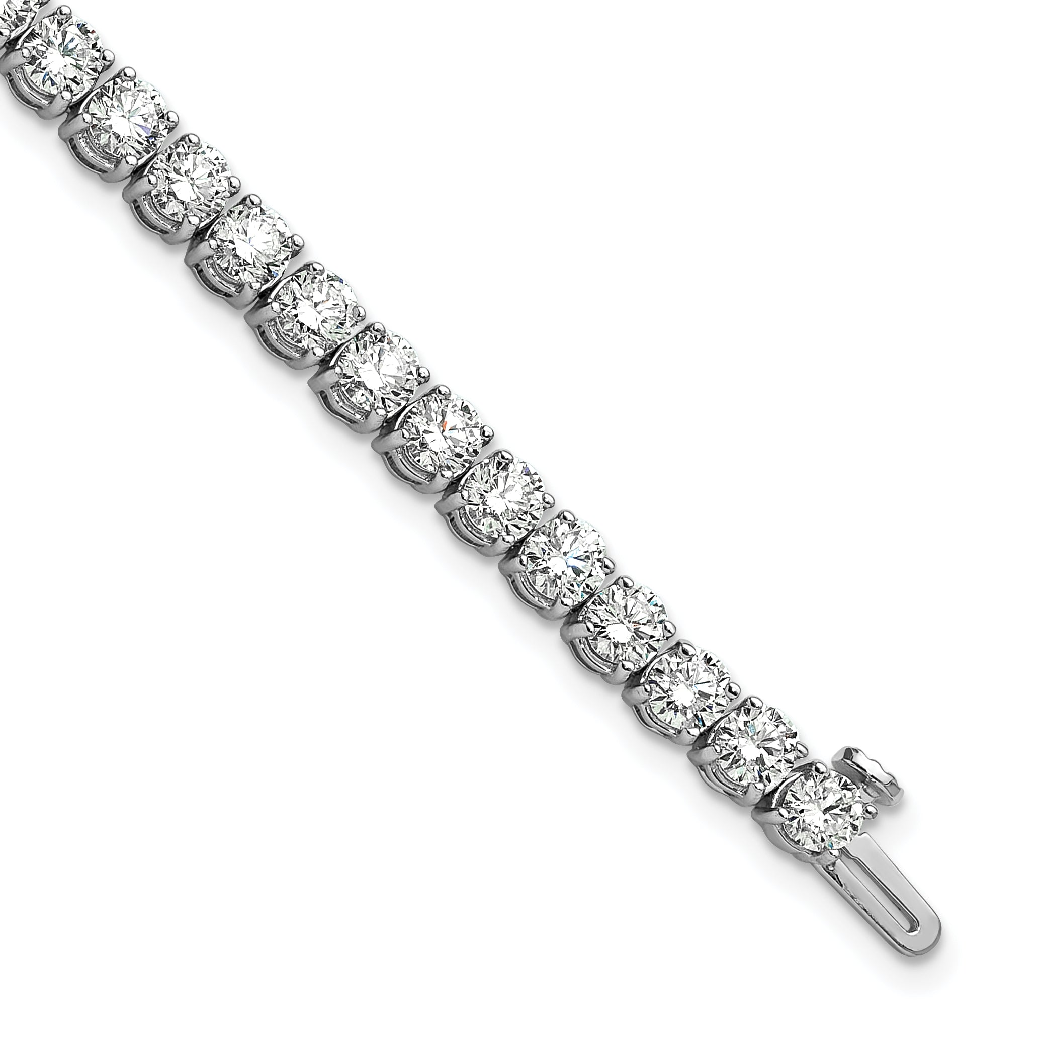 14k White Gold  9 carat Lab Grown Diamond VS+ F+ Complete Tennis Bracelet - Sophia Jewelers