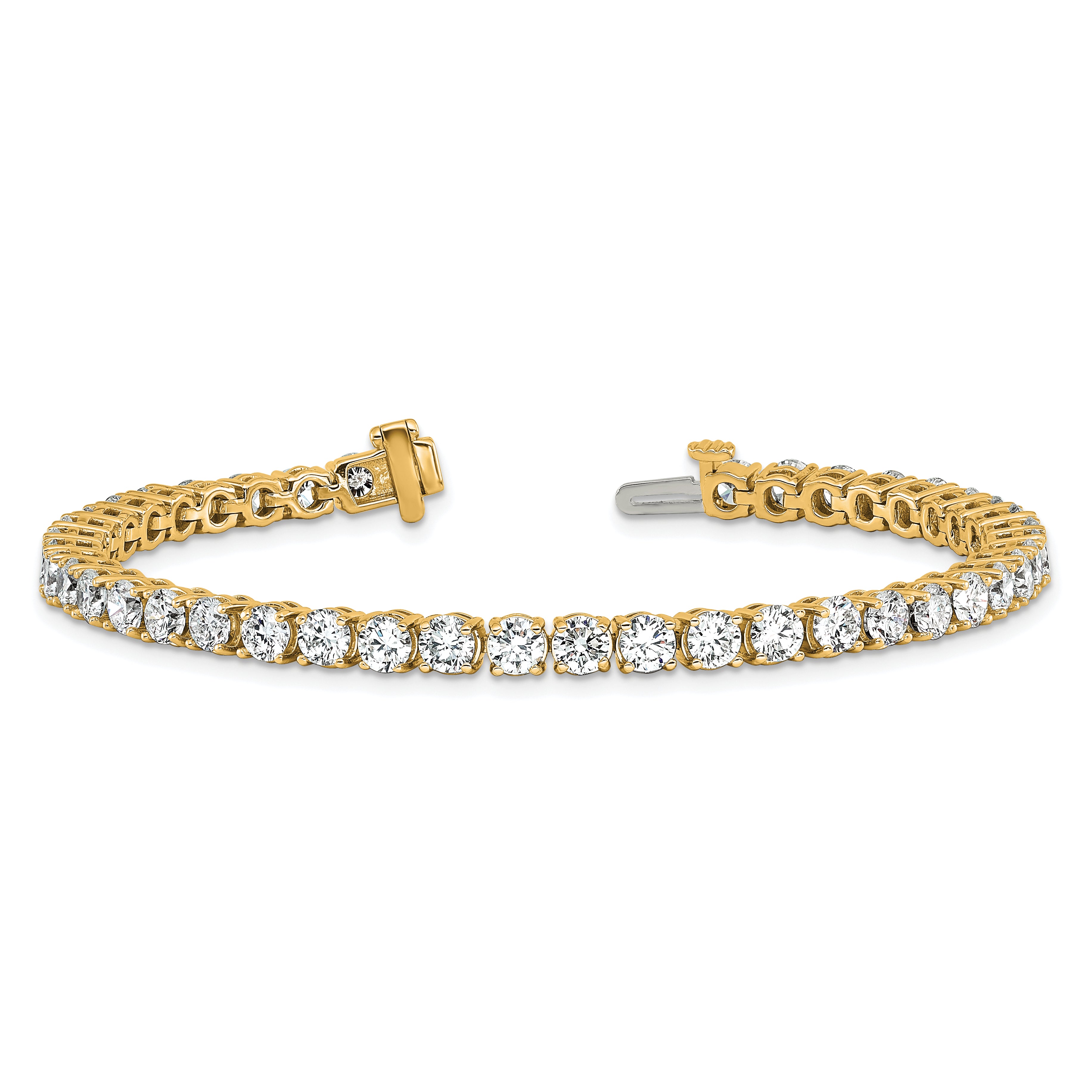 14k 9 carat Lab Grown Diamond VS+ F+ Complete Tennis Bracelet - Sophia Jewelers