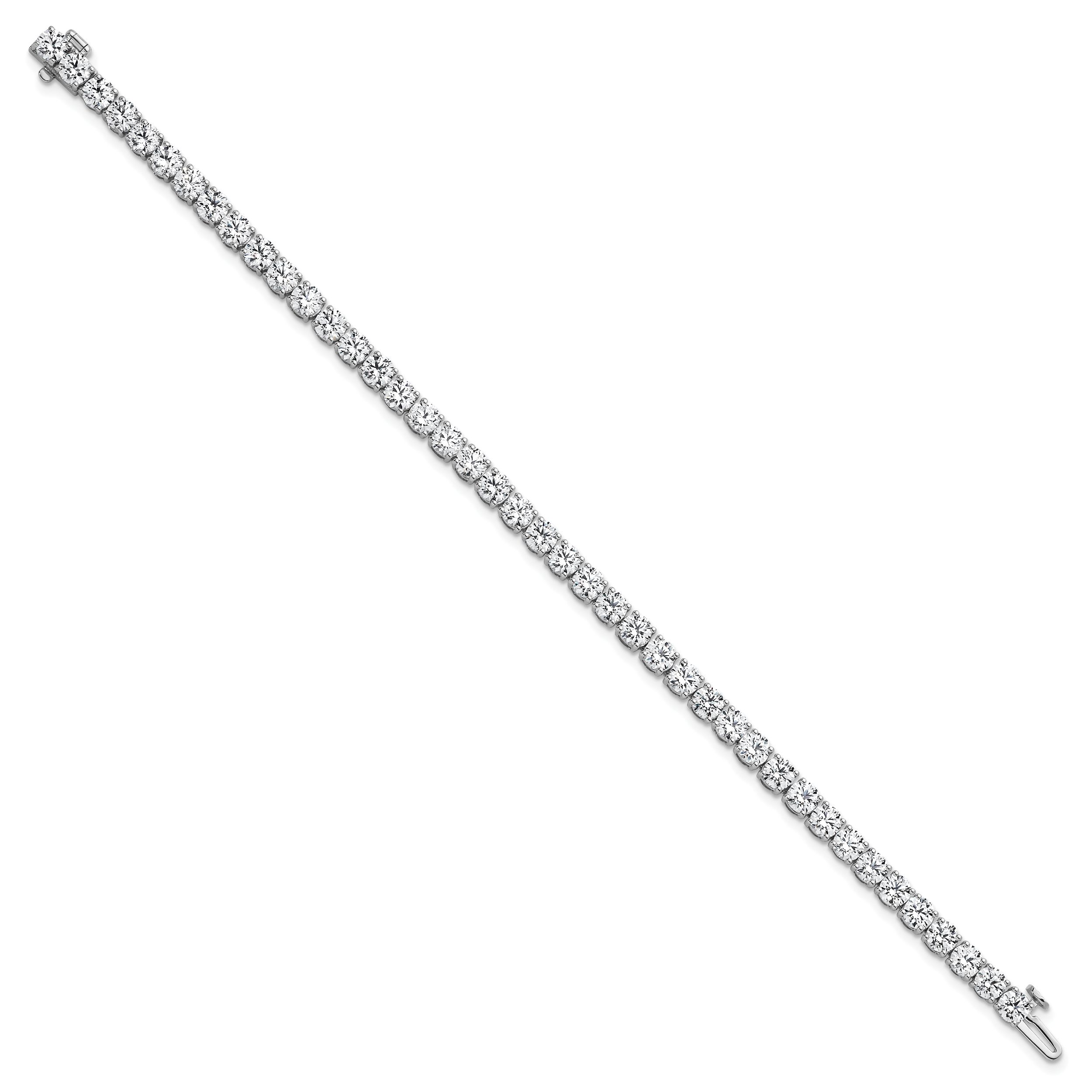 14k White Gold  10 carat Lab Grown Diamond VS+ F+ Complete Tennis Bracelet Secondary image