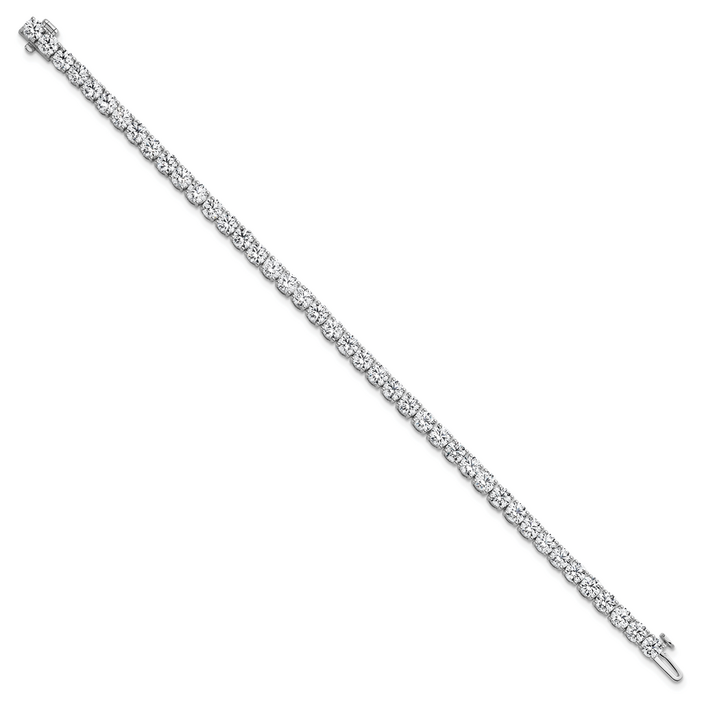 14k White Gold  10 carat Lab Grown Diamond VS+ F+ Complete Tennis Bracelet - Sophia Jewelers