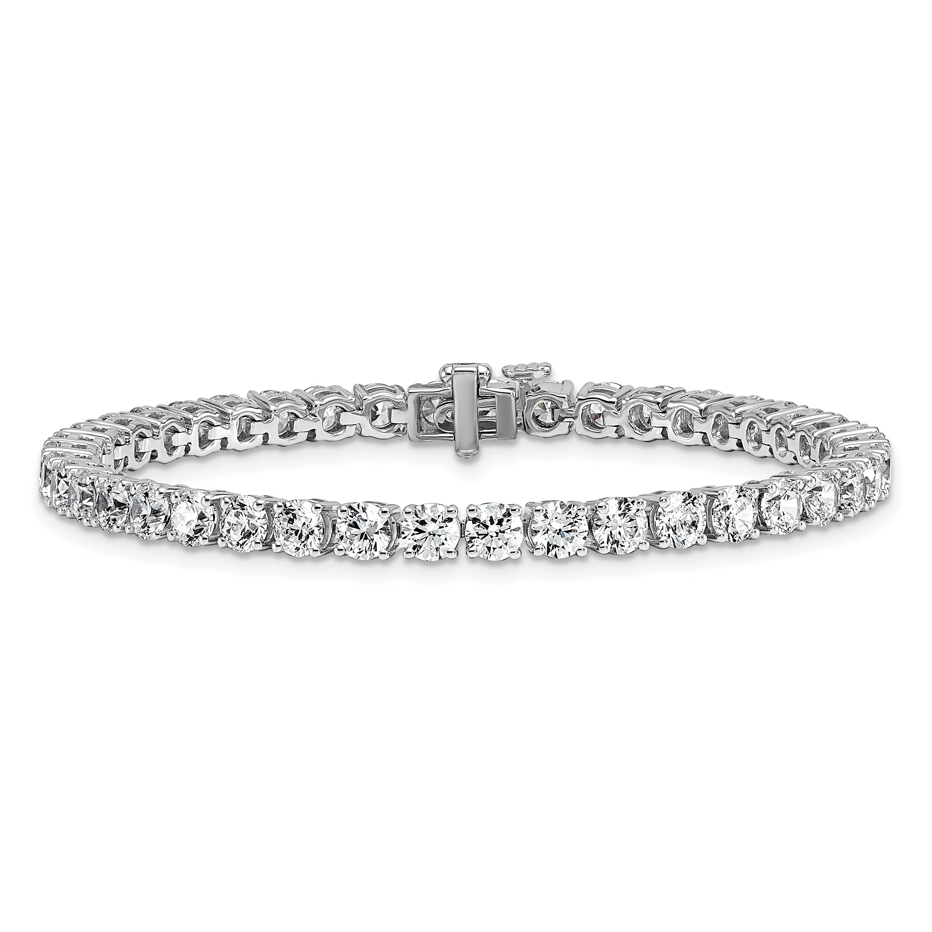 14k White Gold  10 carat Lab Grown Diamond VS/SI+ G+ Complete Tennis Bracelet - Sophia Jewelers