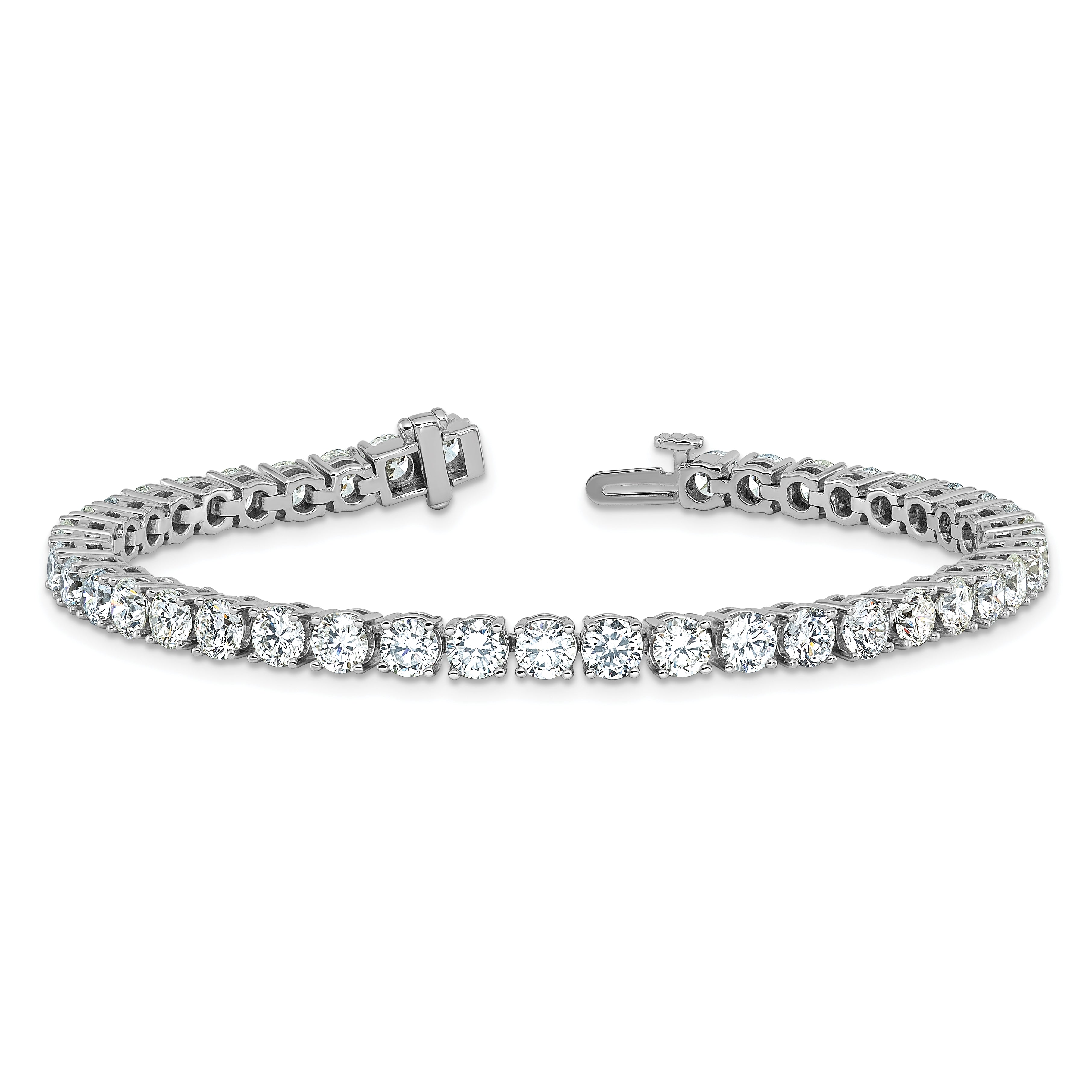 14k White Gold  10 carat Lab Grown Diamond VS+ F+ Complete Tennis Bracelet - Sophia Jewelers