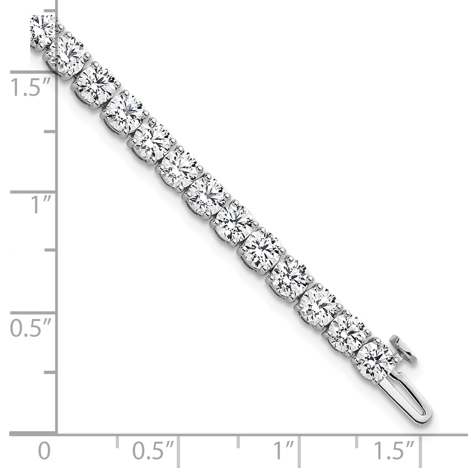 14k White Gold  10 carat Lab Grown Diamond VS+ F+ Complete Tennis Bracelet - Sophia Jewelers