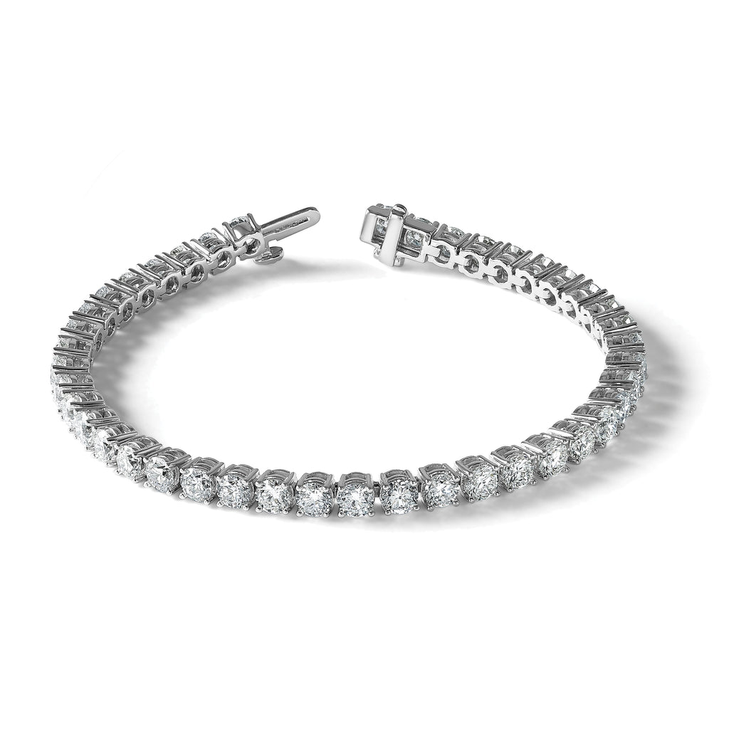 14k White Gold  10 carat Lab Grown Diamond VS/SI+ G+ Complete Tennis Bracelet - Sophia Jewelers