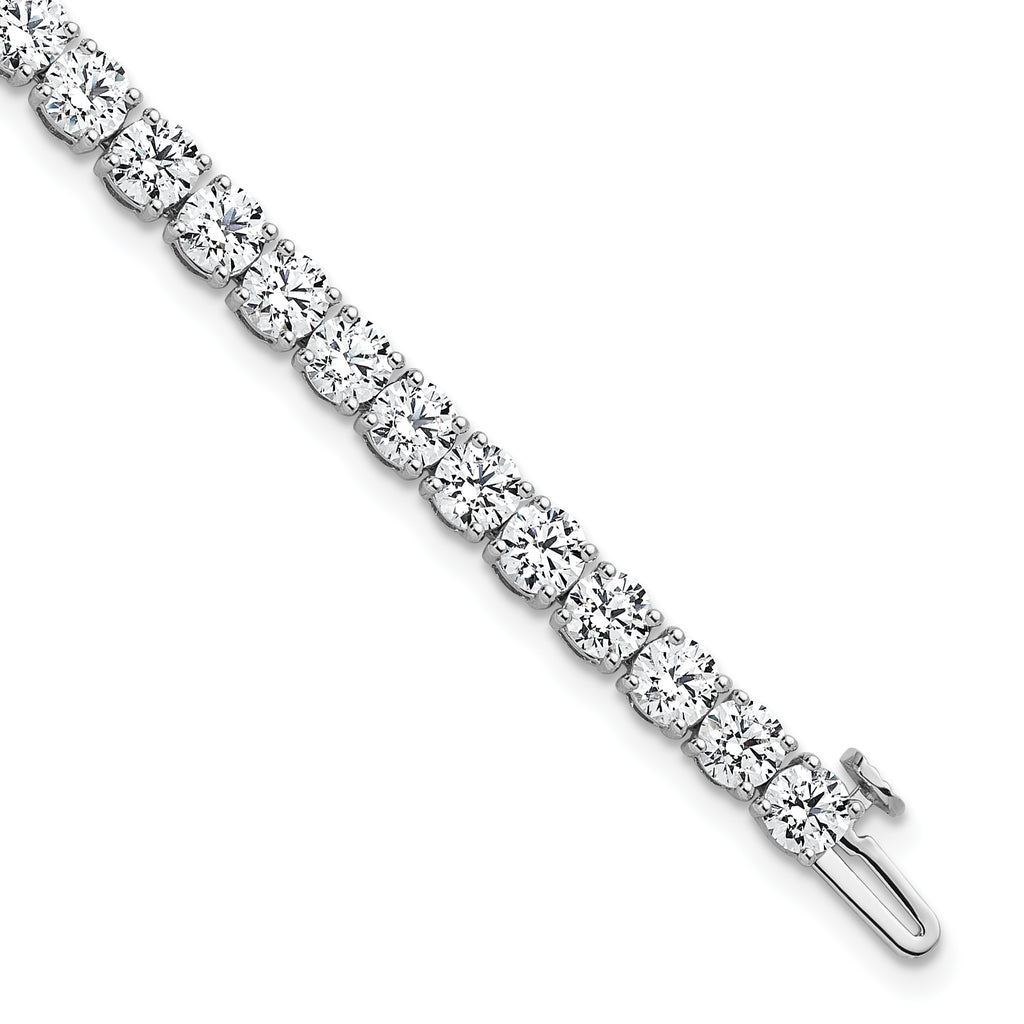 14k White Gold  10 carat Lab Grown Diamond VS+ F+ Complete Tennis Bracelet - Sophia Jewelers