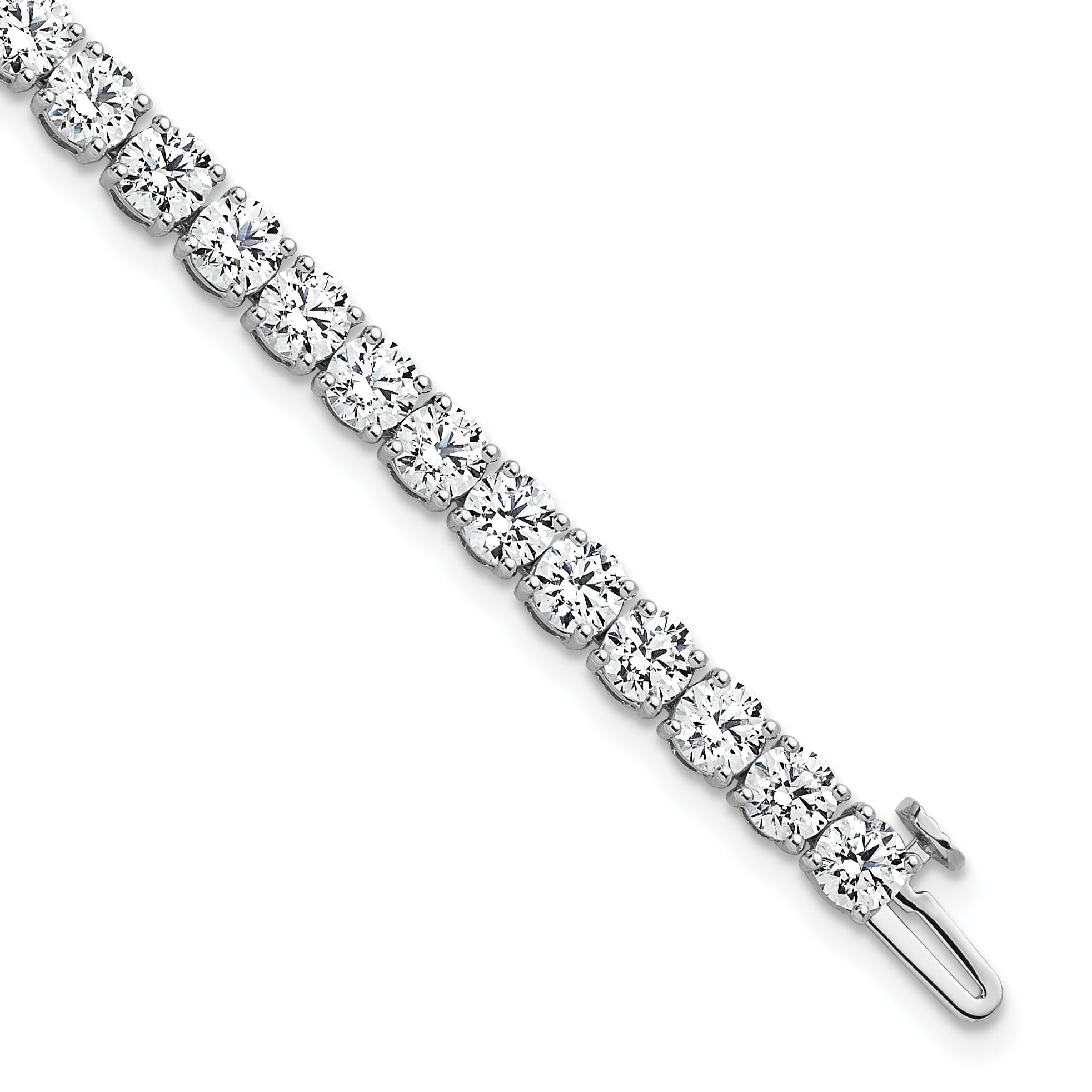 14k White Gold  10 carat Lab Grown Diamond VS/SI+ G+ Complete Tennis Bracelet - Sophia Jewelers