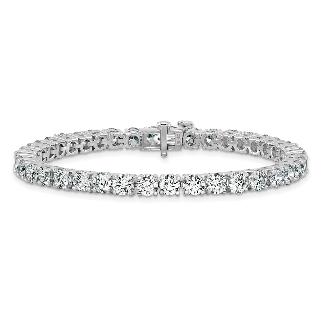 14k White Gold  12 1/2 carat Lab Grown Diamond VS/SI+ G+ Complete Tennis Bracelet - Sophia Jewelers