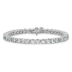 14k White Gold  12 1/2 carat Lab Grown Diamond VS/SI+ G+ Complete Tennis Bracelet - Sophia Jewelers
