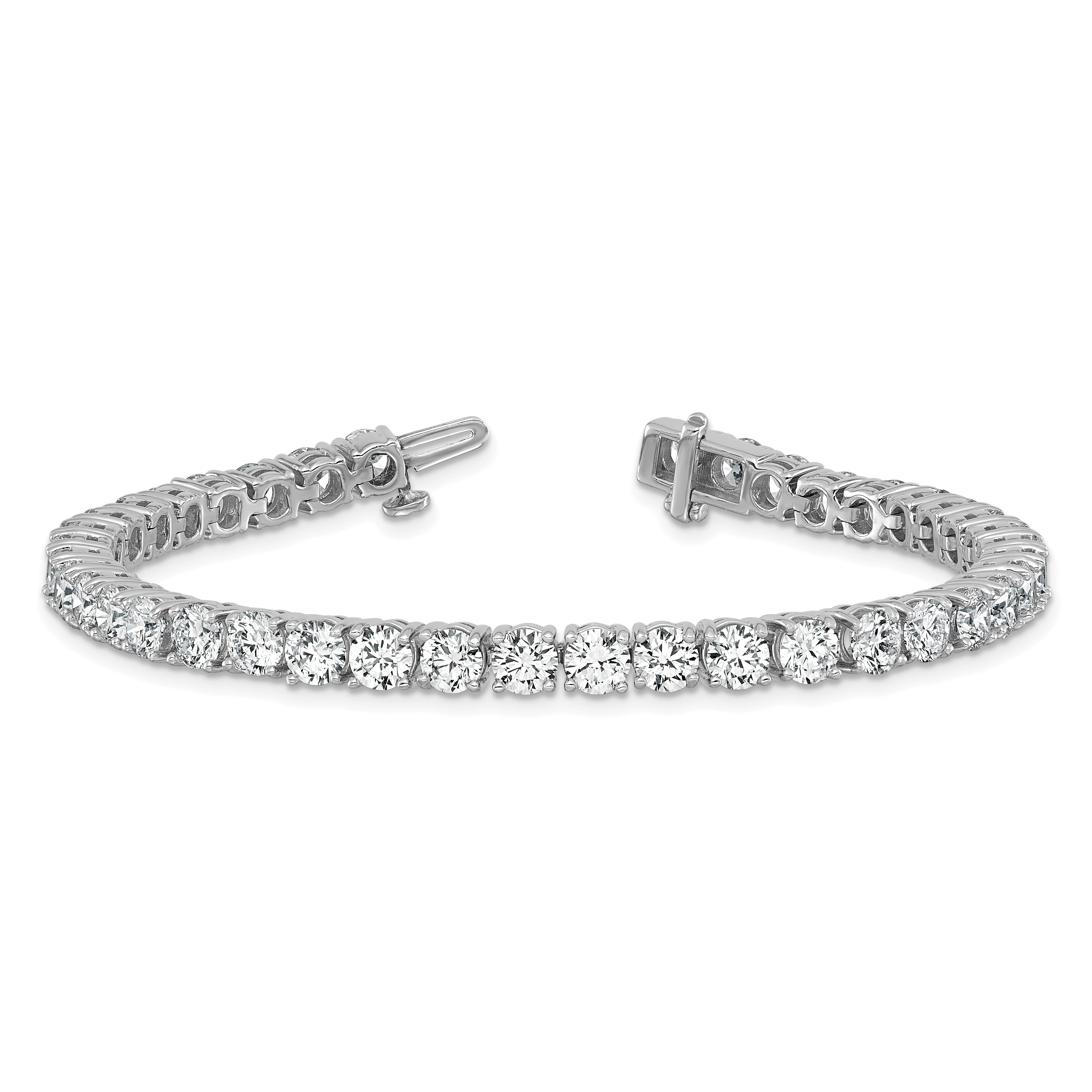 14k White Gold  12 1/2 carat Lab Grown Diamond VS/SI+ G+ Complete Tennis Bracelet - Sophia Jewelers