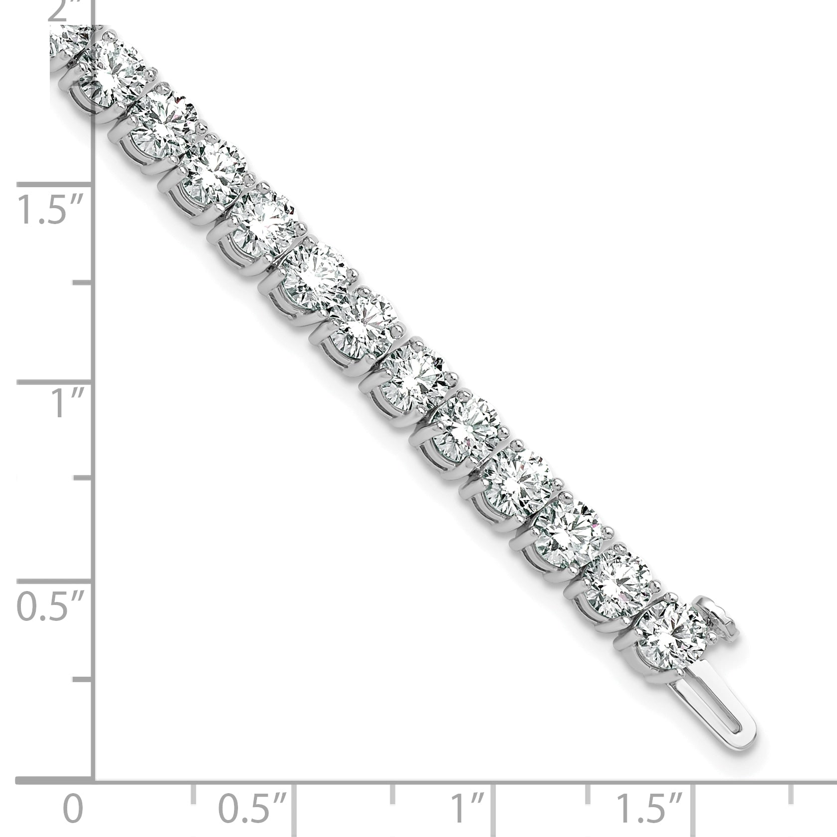 14k White Gold  12 1/2 carat Lab Grown Diamond VS+ F+ Complete Tennis Bracelet - Sophia Jewelers