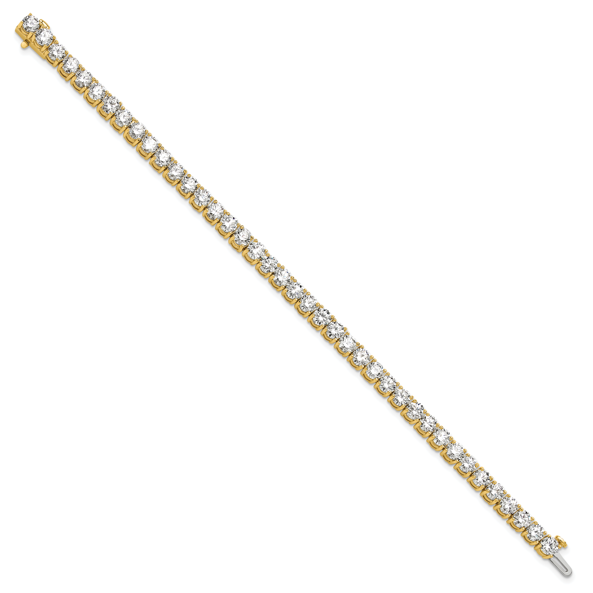 14k 12 1/2 carat Lab Grown Diamond VS+ F+ Complete Tennis Bracelet - Sophia Jewelers