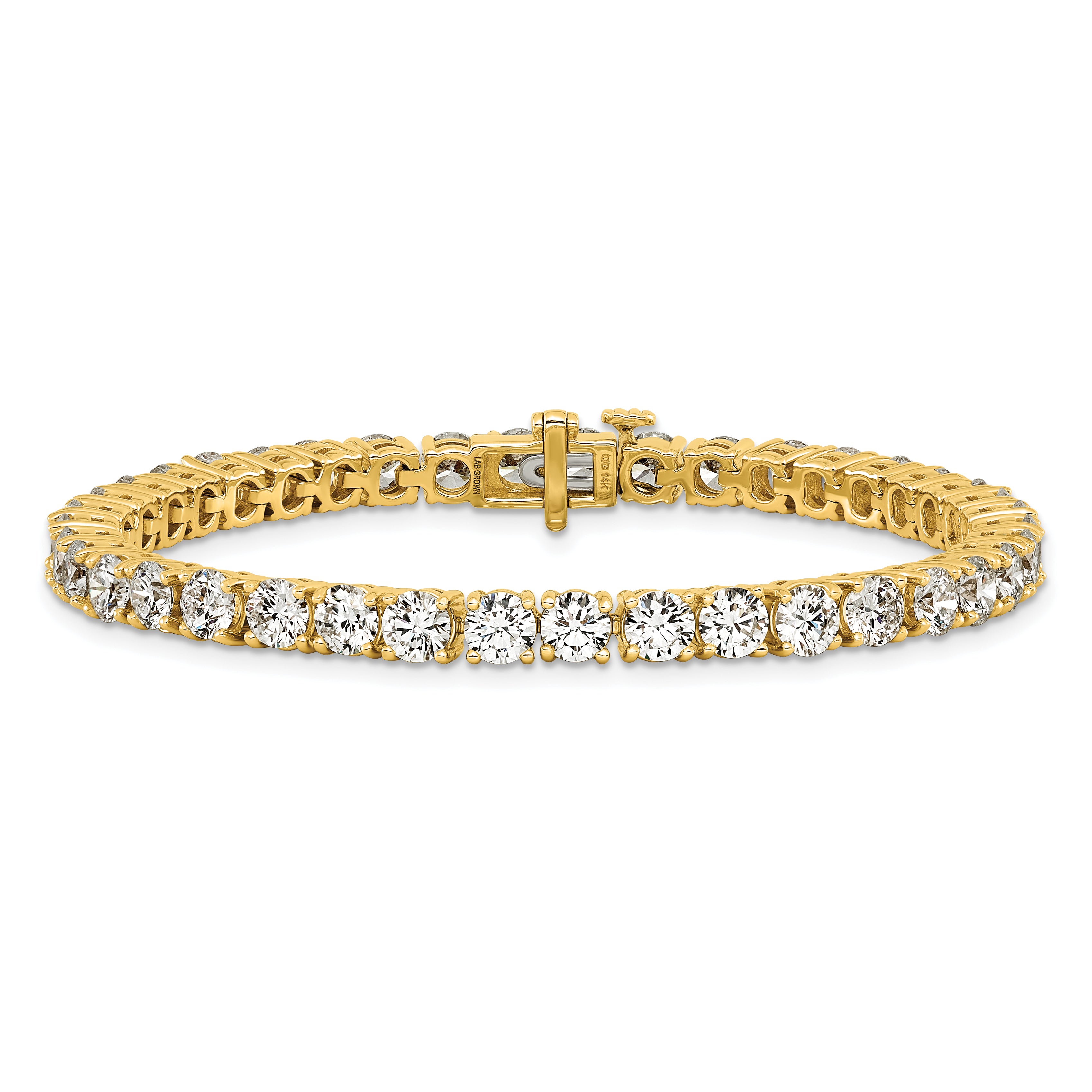 14k 12 1/2 carat Lab Grown Diamond VS/SI+ G+ Complete Tennis Bracelet - Sophia Jewelers