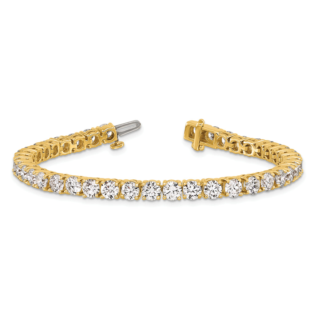 14k 12 1/2 carat Lab Grown Diamond VS+ F+ Complete Tennis Bracelet - Sophia Jewelers