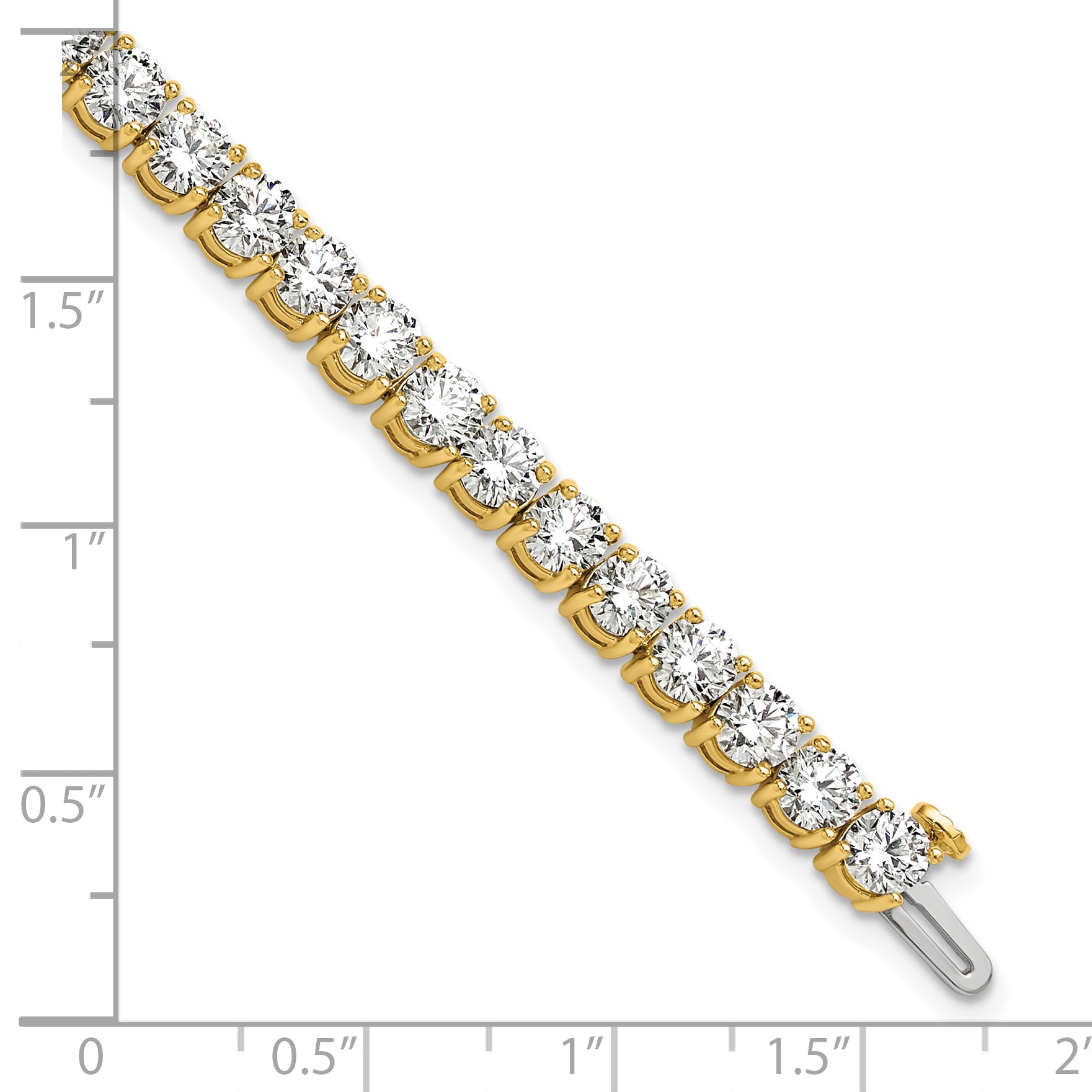 14k 12 1/2 carat Lab Grown Diamond VS+ F+ Complete Tennis Bracelet - Sophia Jewelers