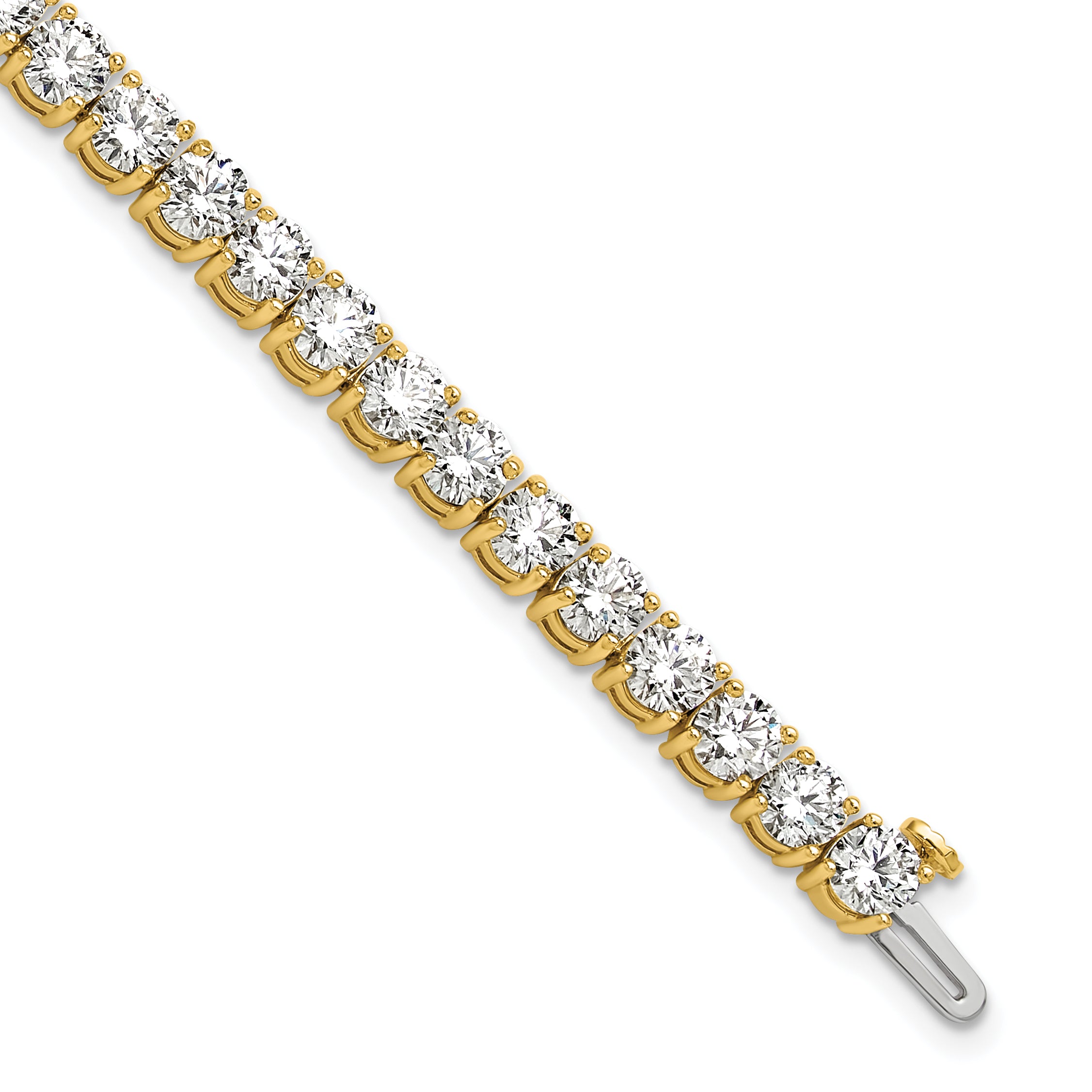 14k 12 1/2 carat Lab Grown Diamond VS+ F+ Complete Tennis Bracelet - Sophia Jewelers