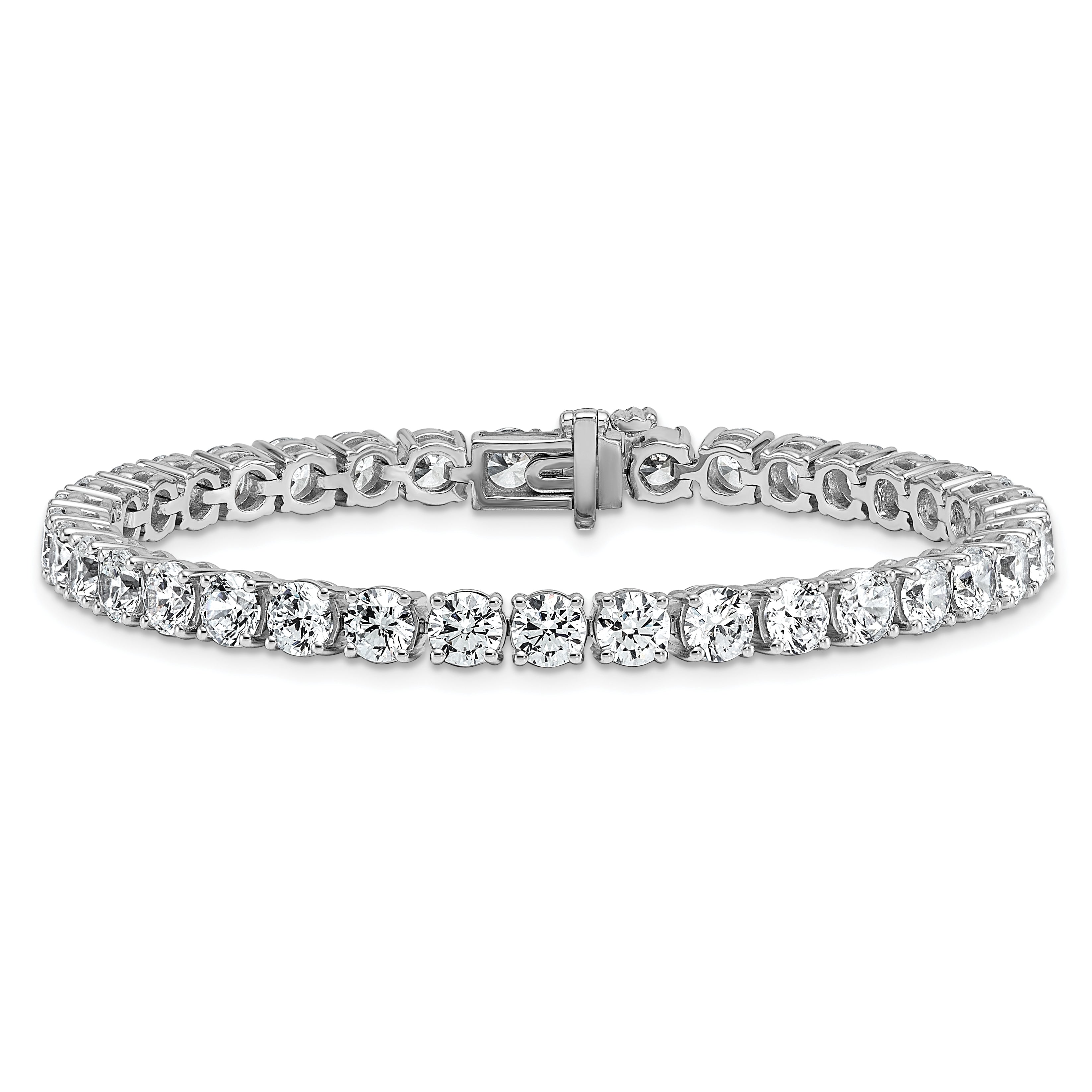 14k White Gold  14 carat Lab Grown Diamond VS+ F+ Complete Tennis Bracelet - Sophia Jewelers