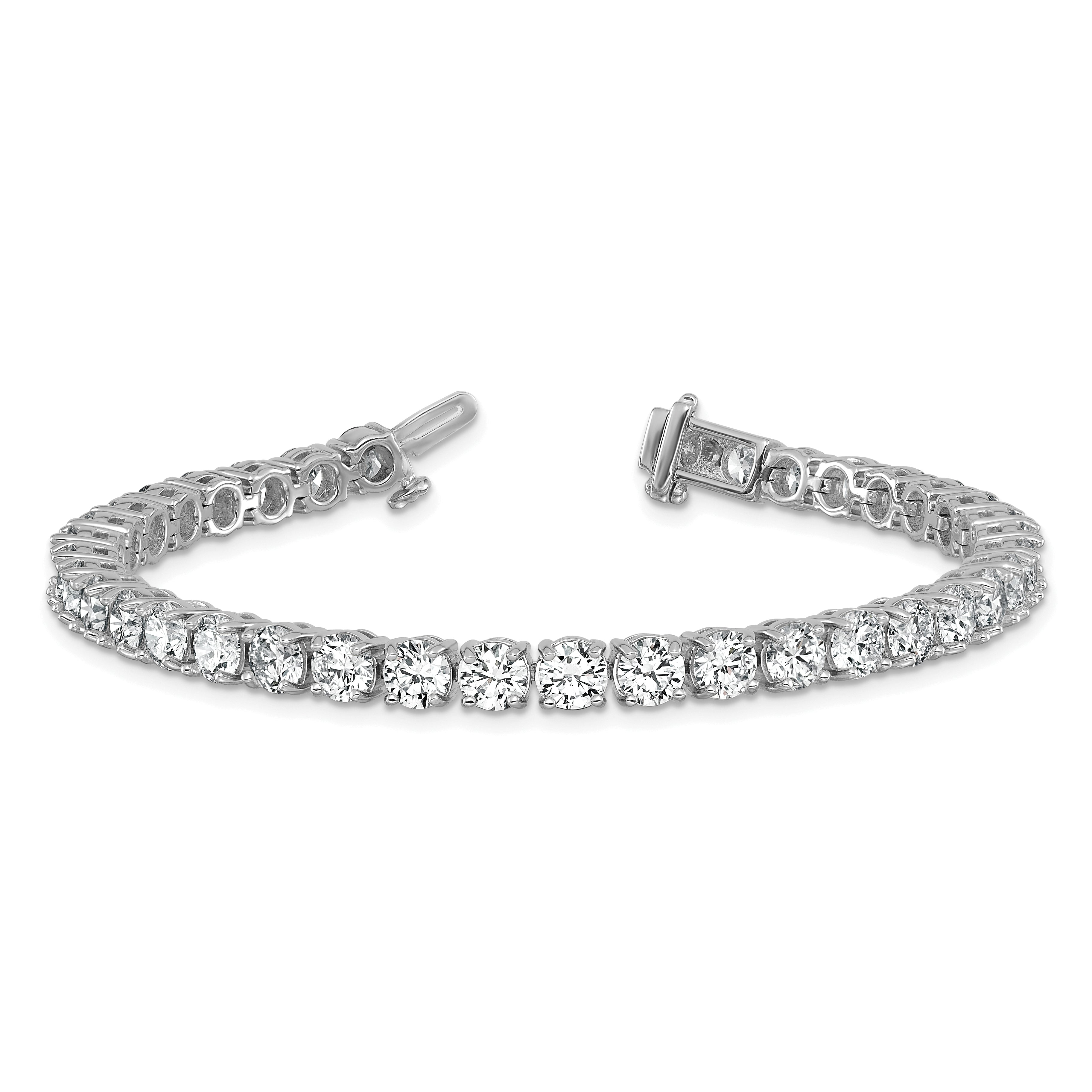 14k White Gold  14 carat Lab Grown Diamond VS/SI+ G+ Complete Tennis Bracelet - Sophia Jewelers