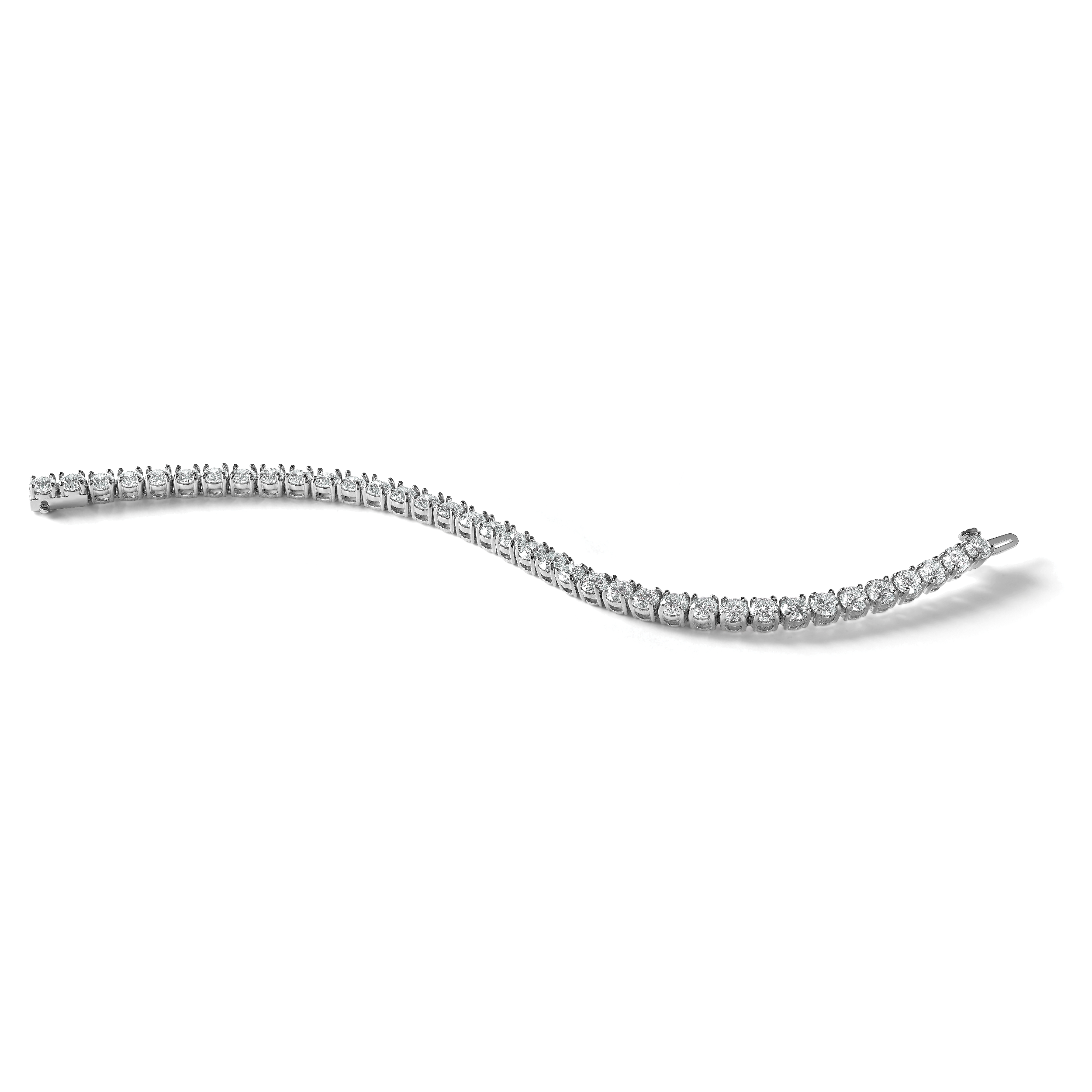 14k White Gold  14 carat Lab Grown Diamond VS+ F+ Complete Tennis Bracelet - Sophia Jewelers