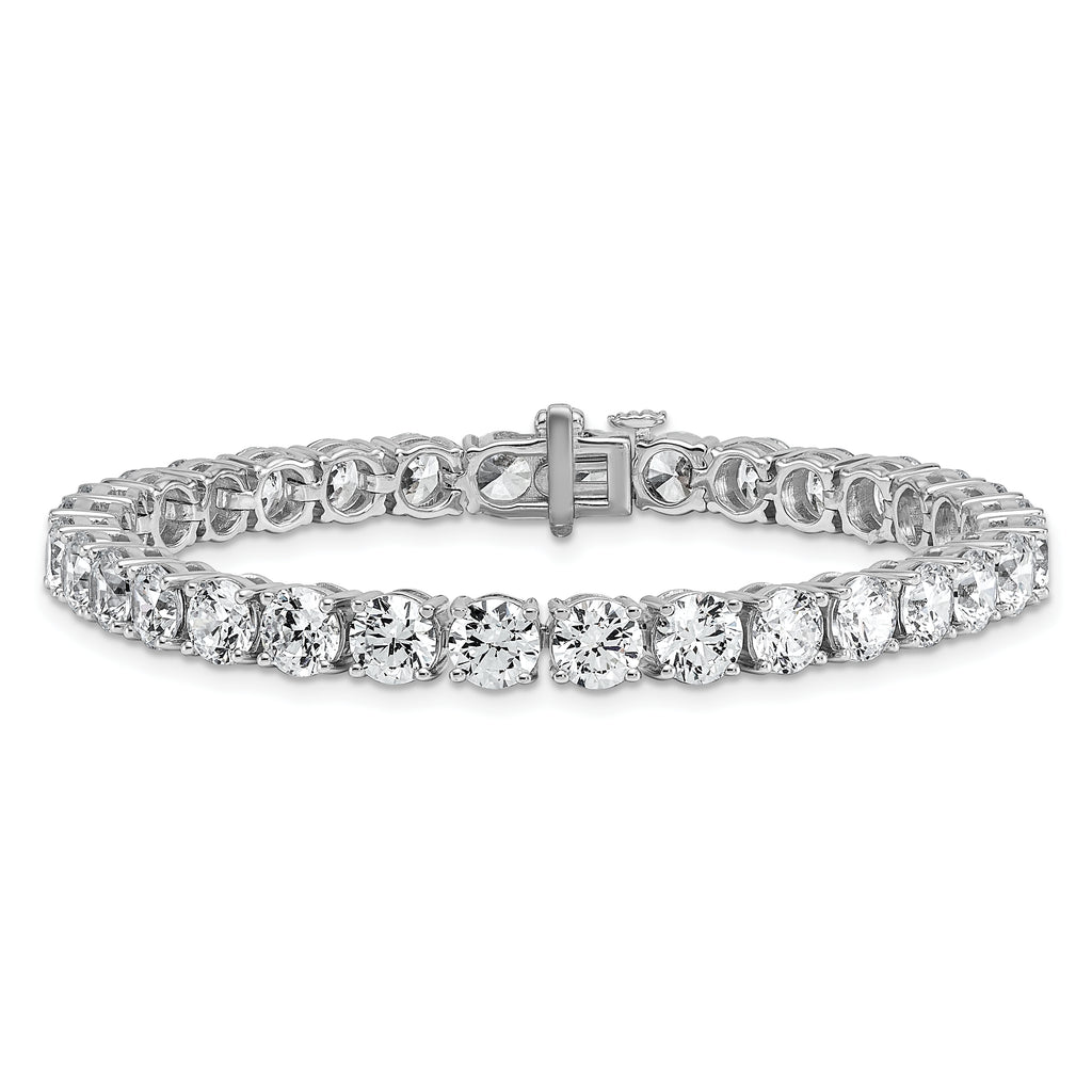 14k White Gold 16 carat Lab Grown Diamond VS+ F+ Complete Tennis Bracelet - Sophia Jewelers