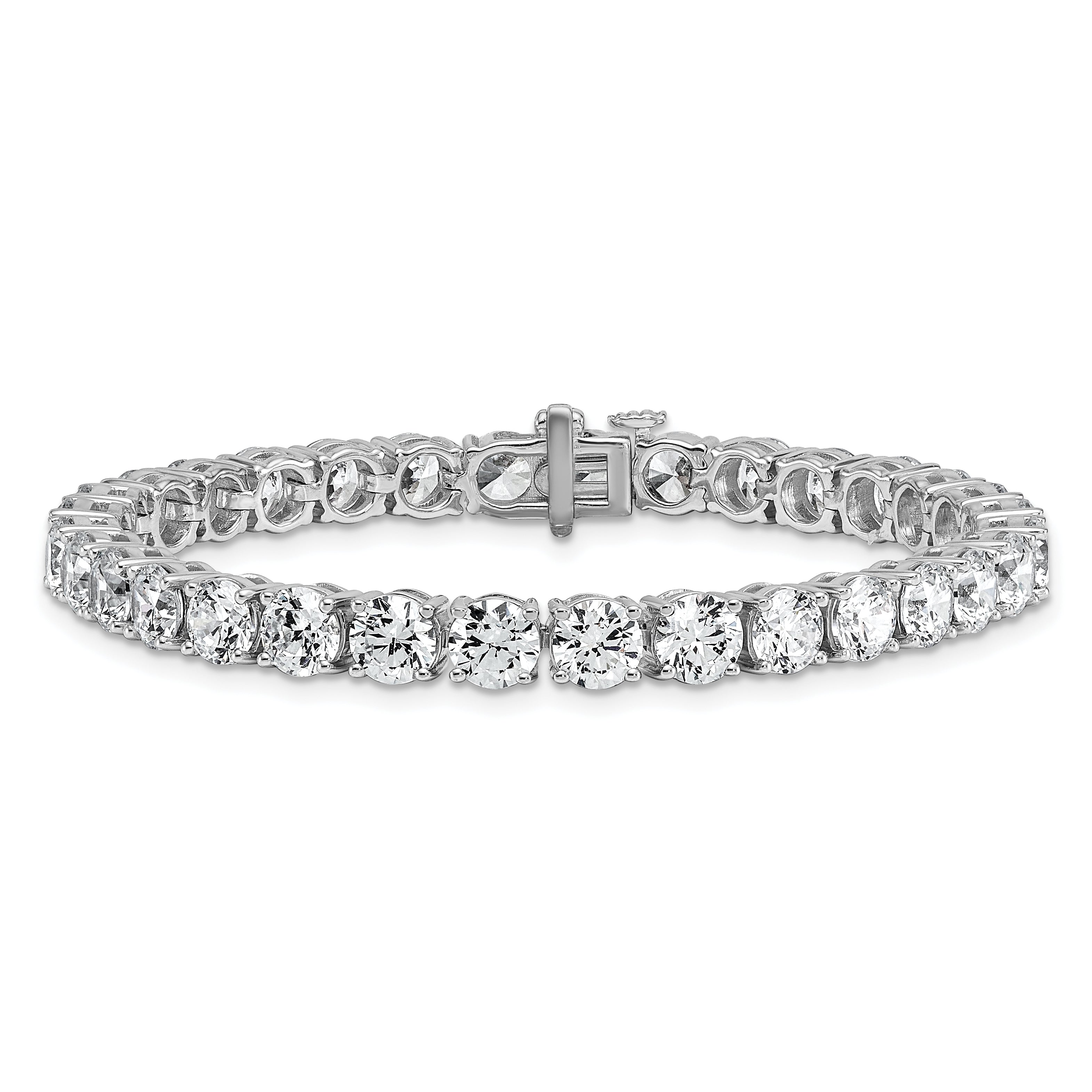 14k White Gold 16 carat Lab Grown Diamond VS+ F+ Complete Tennis Bracelet - Sophia Jewelers