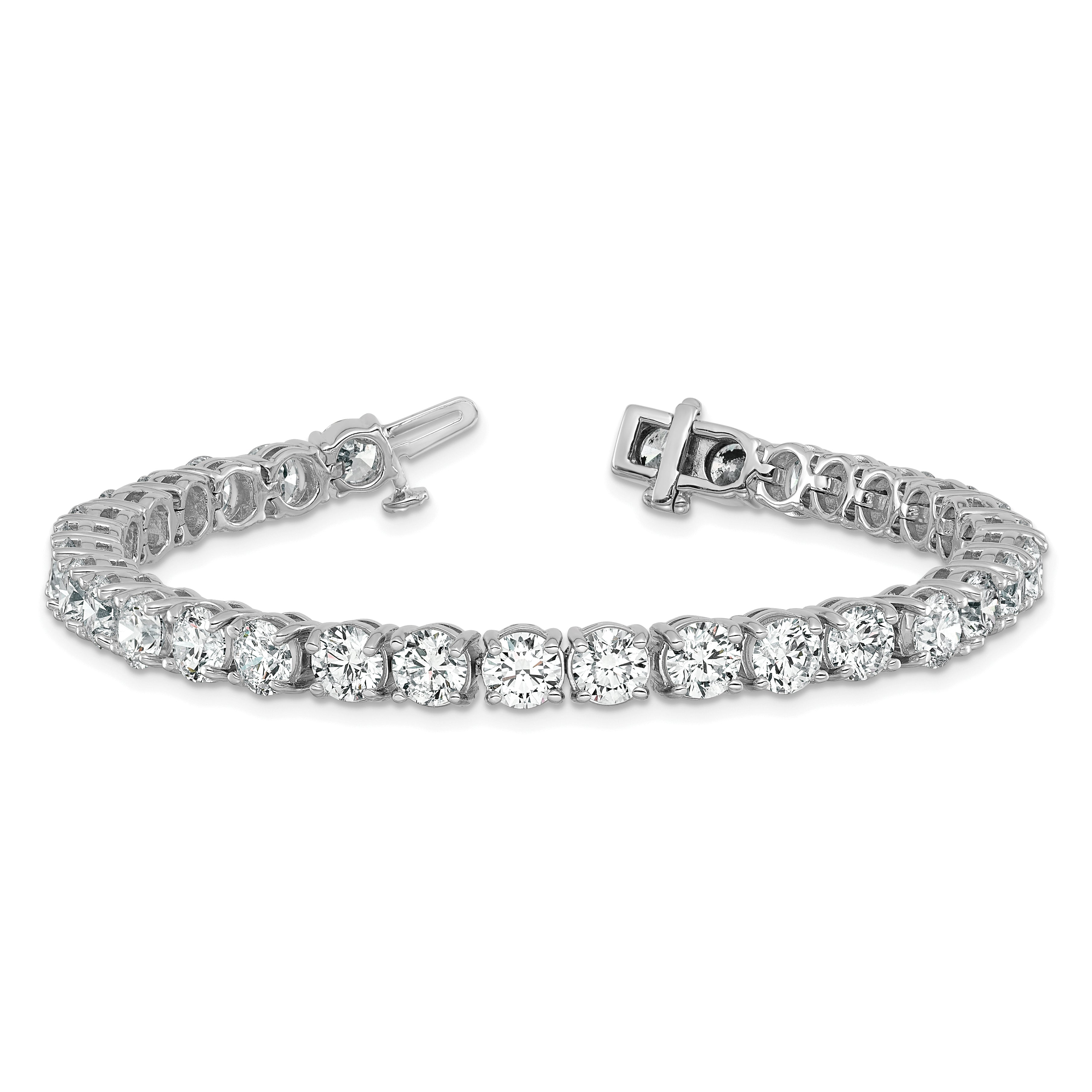 14k White Gold 16 carat Lab Grown Diamond VS+ F+ Complete Tennis Bracelet - Sophia Jewelers