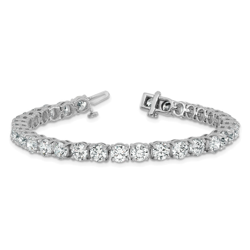 14k White Gold 16 carat Lab Grown Diamond VS/SI+ G+ Complete Tennis Bracelet - Sophia Jewelers