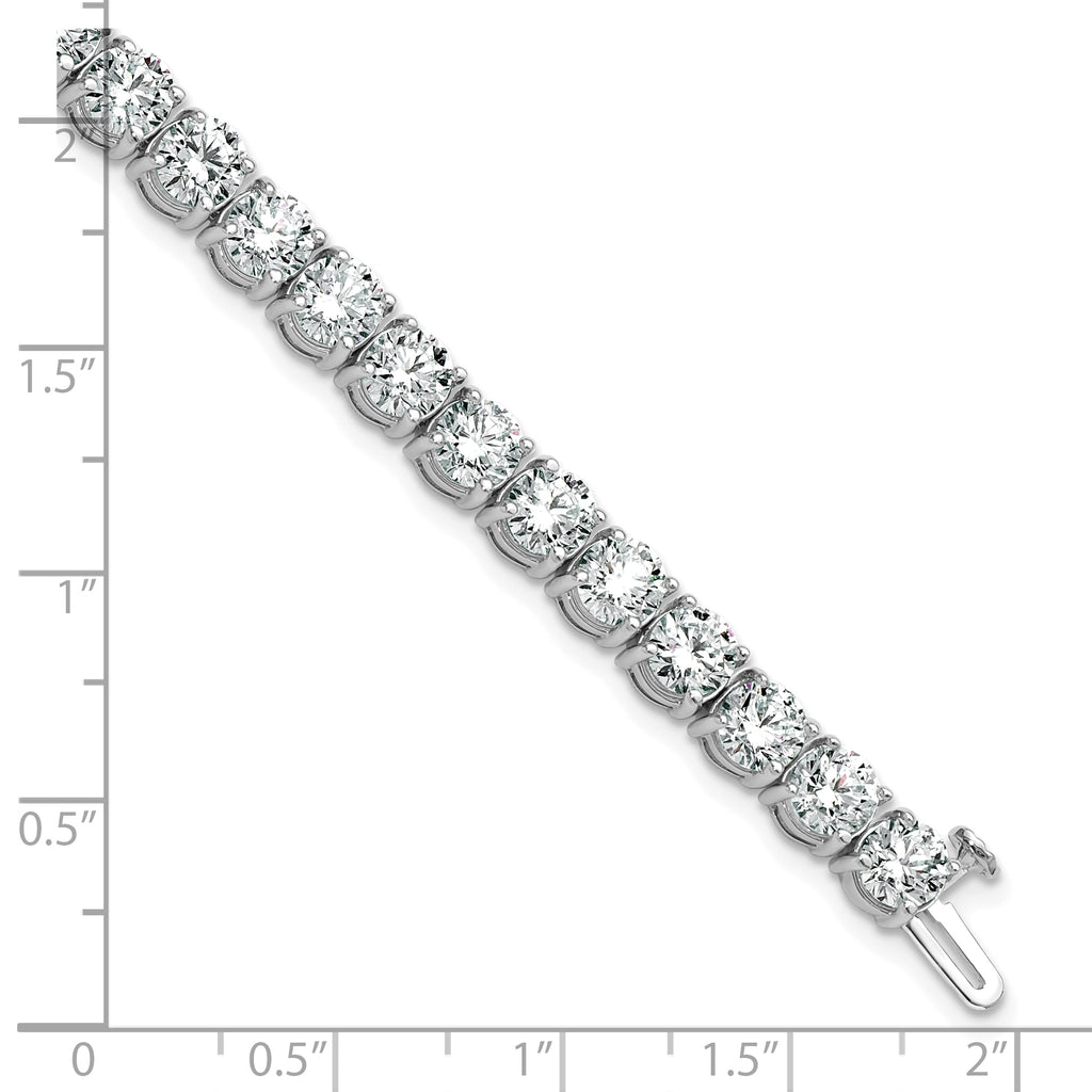 14k White Gold 16 carat Lab Grown Diamond VS+ F+ Complete Tennis Bracelet - Sophia Jewelers