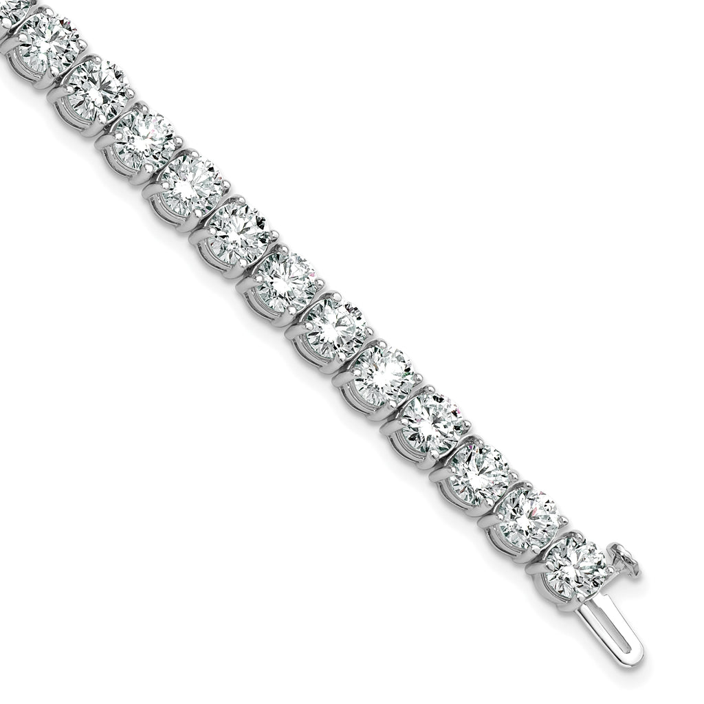 14k White Gold 16 carat Lab Grown Diamond VS/SI+ G+ Complete Tennis Bracelet - Sophia Jewelers