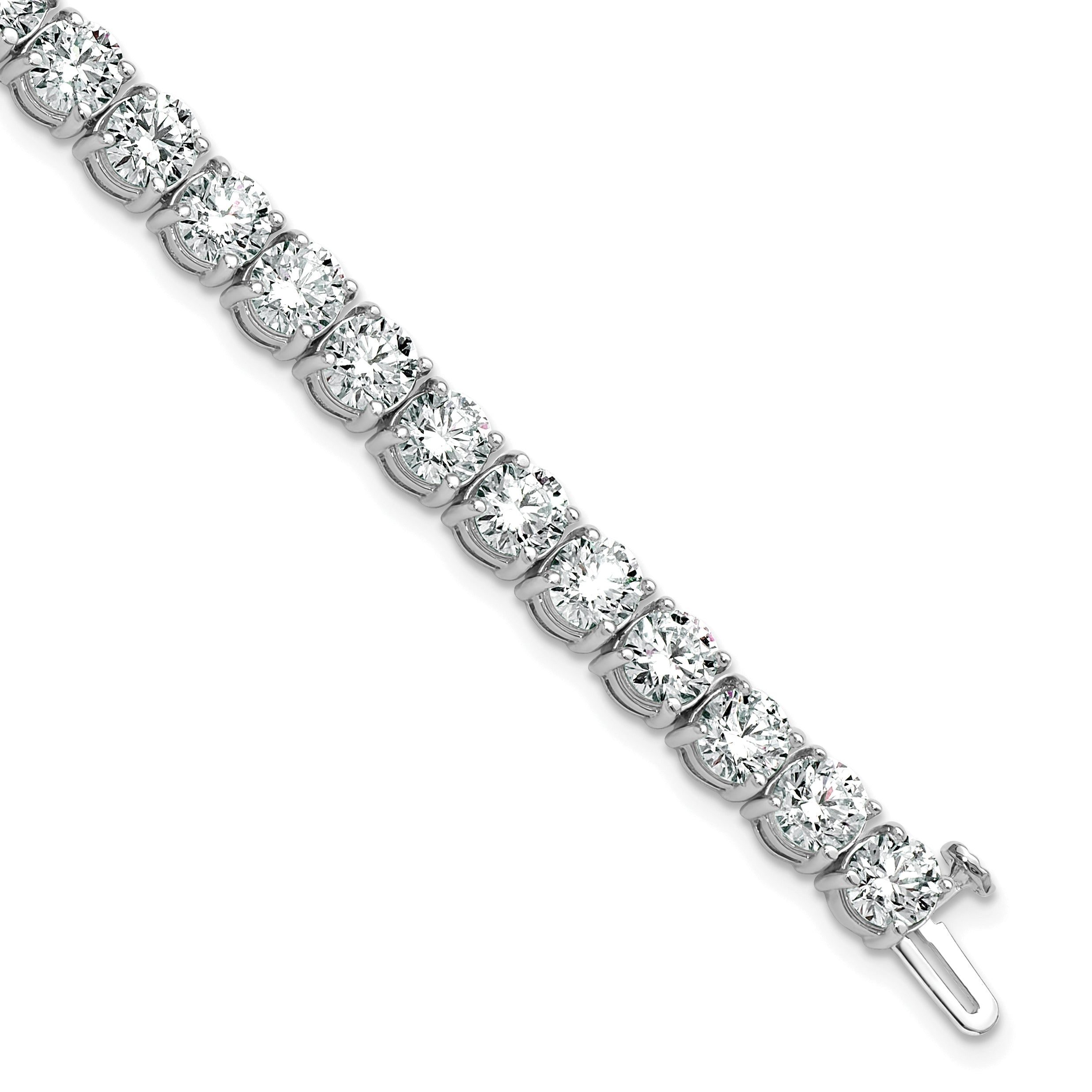 14k White Gold 16 carat Lab Grown Diamond VS/SI+ G+ Complete Tennis Bracelet - Sophia Jewelers