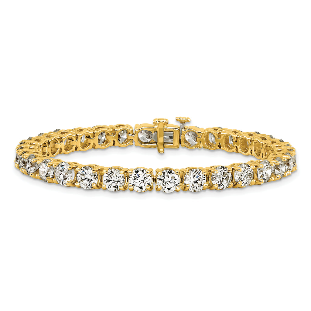 14k 16 carat Lab Grown Diamond VS+ F+ Complete Tennis Bracelet - Sophia Jewelers