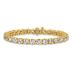 14k 16 carat Lab Grown Diamond VS+ F+ Complete Tennis Bracelet - Sophia Jewelers