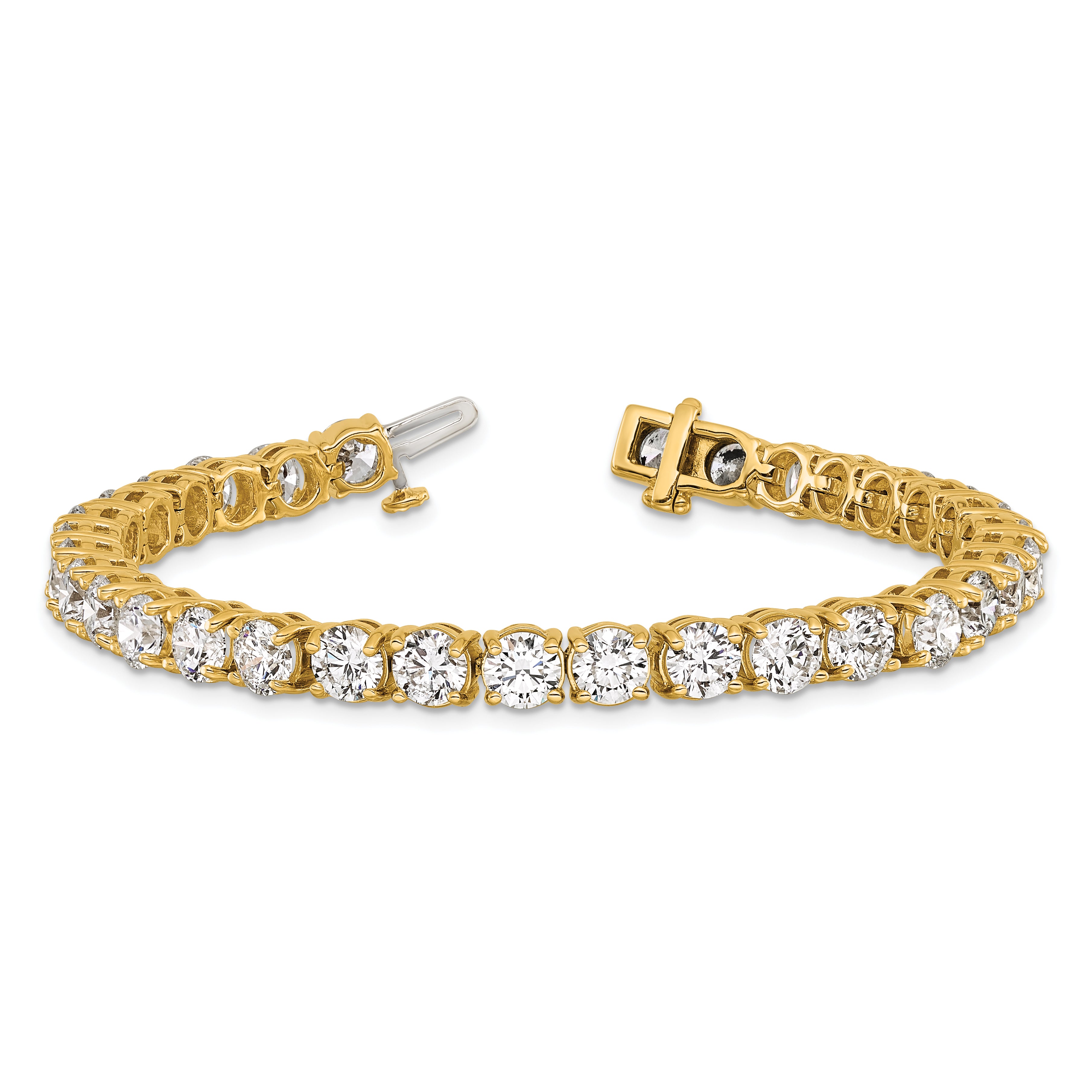 14k 16 carat Lab Grown Diamond VS+ F+ Complete Tennis Bracelet - Sophia Jewelers