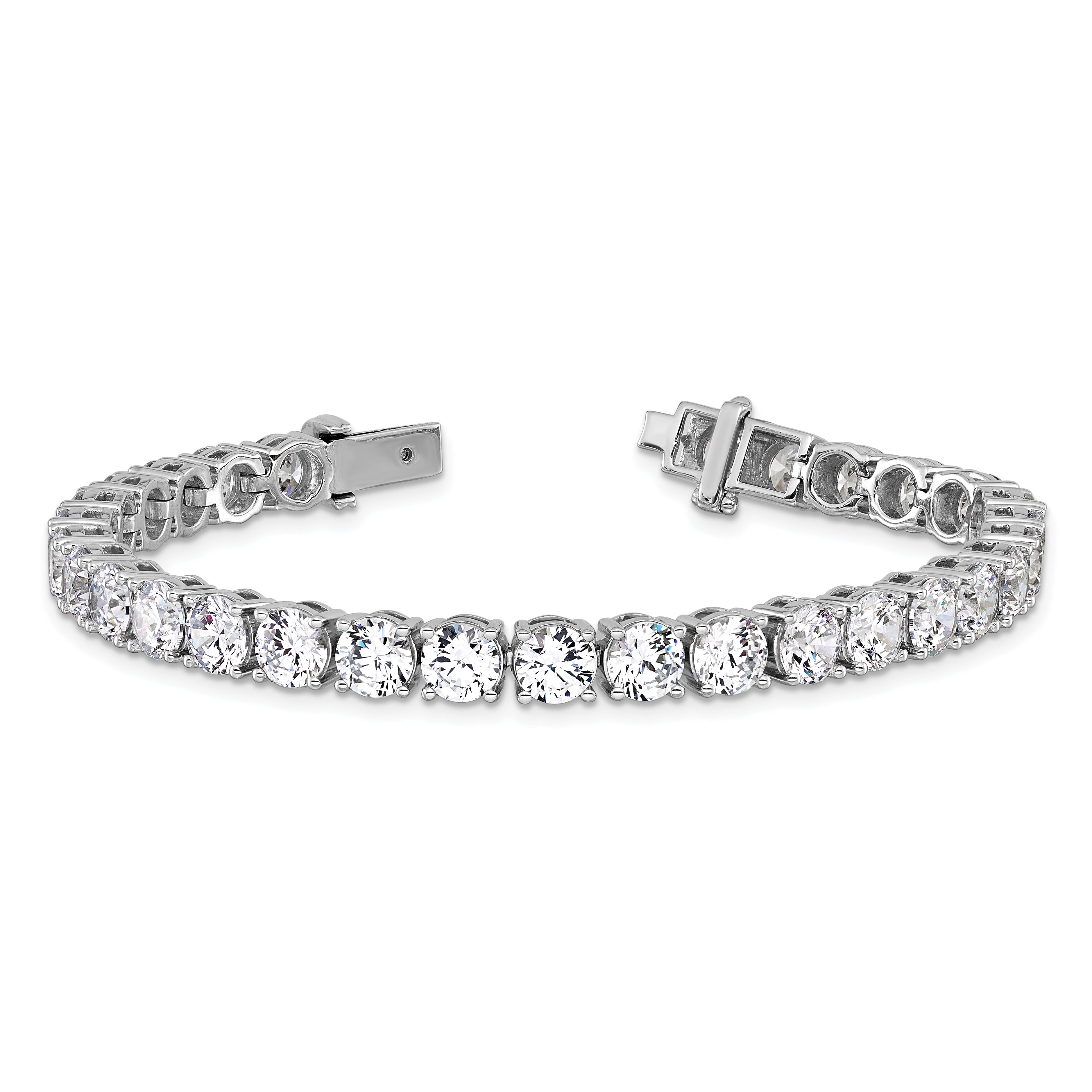 14k White Gold  22 1/2 carat Lab Grown Diamond VS+ F+ Complete Tennis Bracelet - Sophia Jewelers