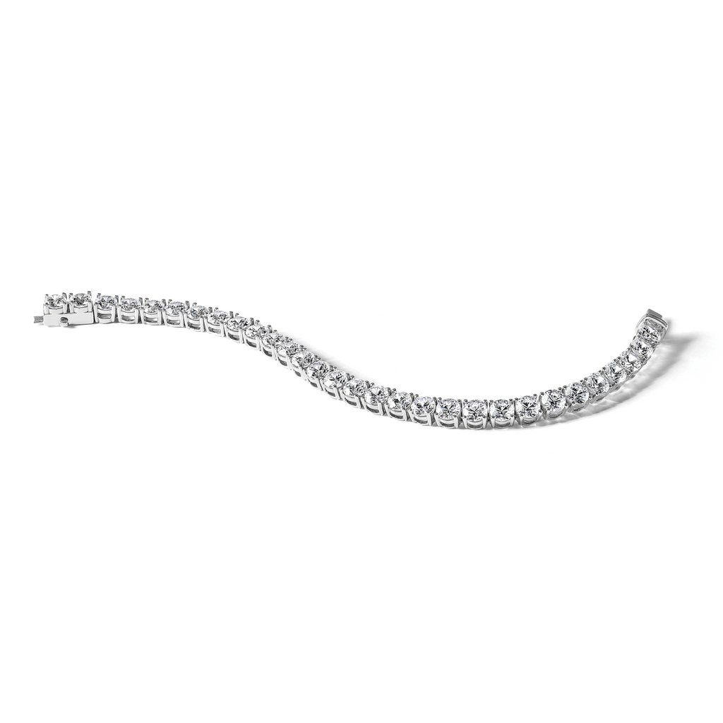 14k White Gold  22 1/2 carat Lab Grown Diamond VS/SI+ G+ Complete Tennis Bracelet - Sophia Jewelers